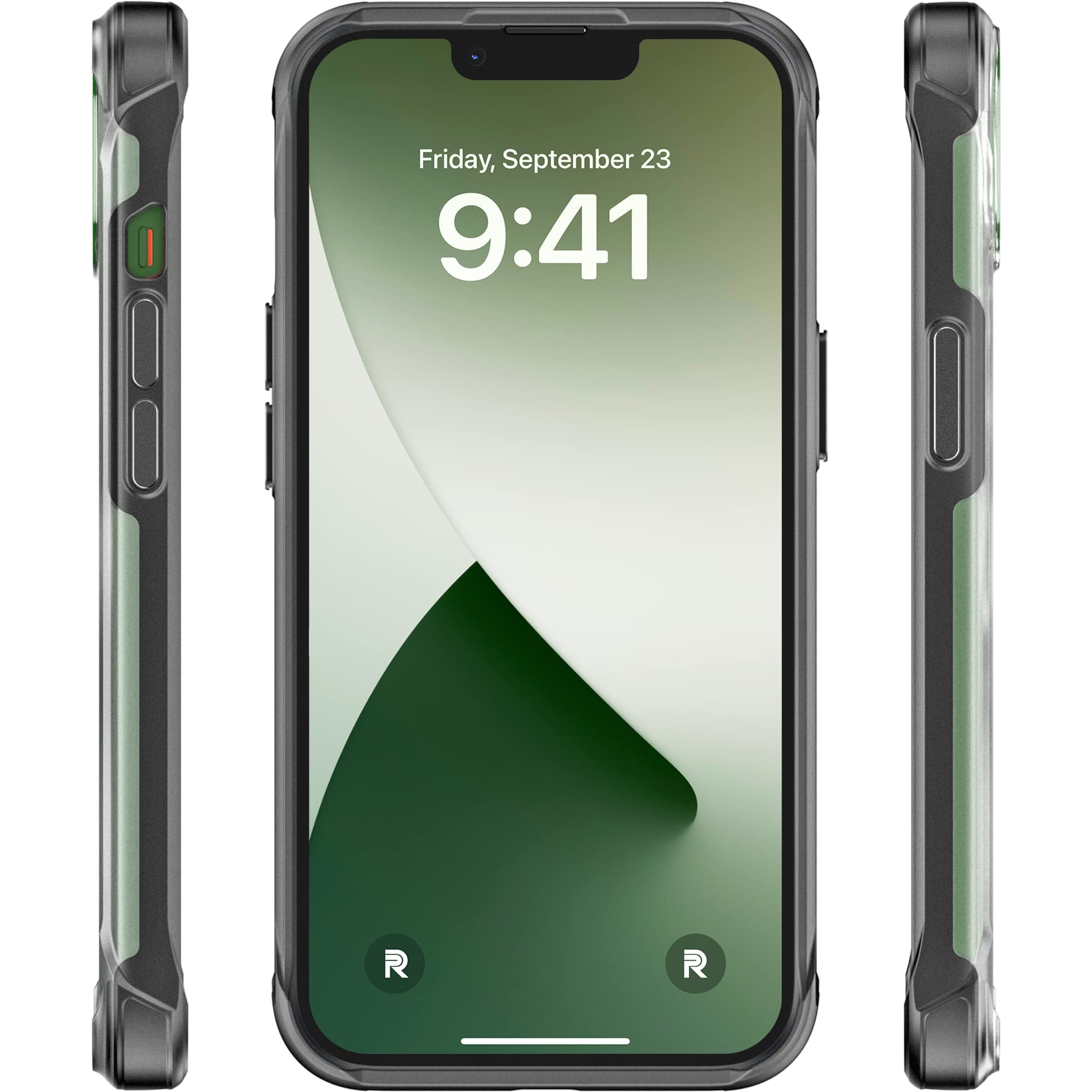 REBEL Clear iPhone 13 Case [Frosted Series Gen-3] MagSafe Compatible Slim Fit Protective Cover - Translucent Matte Texture, Shockproof Bumpers & Metal Buttons for 6.1 Inch iPhone 13 (2021) - Perfect for Everyday Use, Travel & Outdoor Activities (Frosted Black)