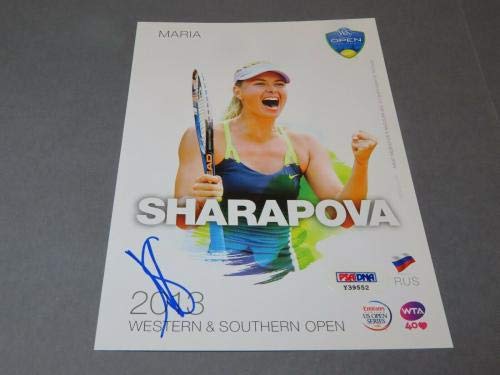 Maria Sharapova Autographed 2013 W&S Open 5x7 Tennis Player Card with PSA/DNA COA - Signed Memorabilia for Tennis Fans & Collectors - Perfect for Display in Home, Office or Sports Memorabilia Collection
