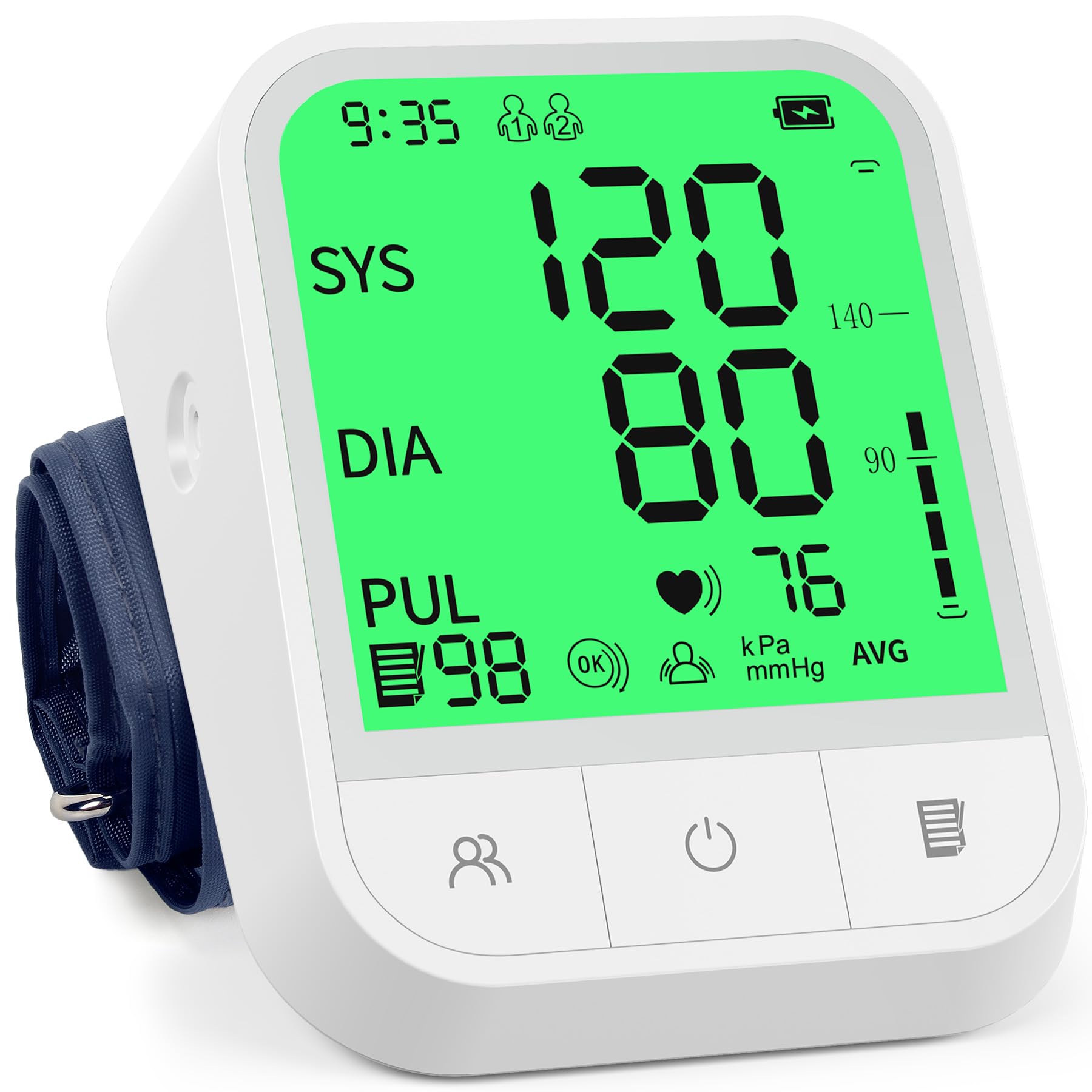Automatic Upper Arm Blood Pressure Monitor with Adjustable Cuff - Large Backlit Display, 2x99 Memory Storage & Carrying Case | Home & Travel Use for Accurate Blood Pressure Tracking