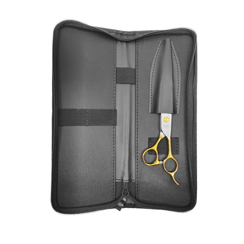 Tauro Pro Line Professional Shear Chunking Scissors for Right-Handed Users - 440C Stainless Steel Blades with Golden Handles - Perfect for Hair Styling, Pet Grooming, and Craft Cutting