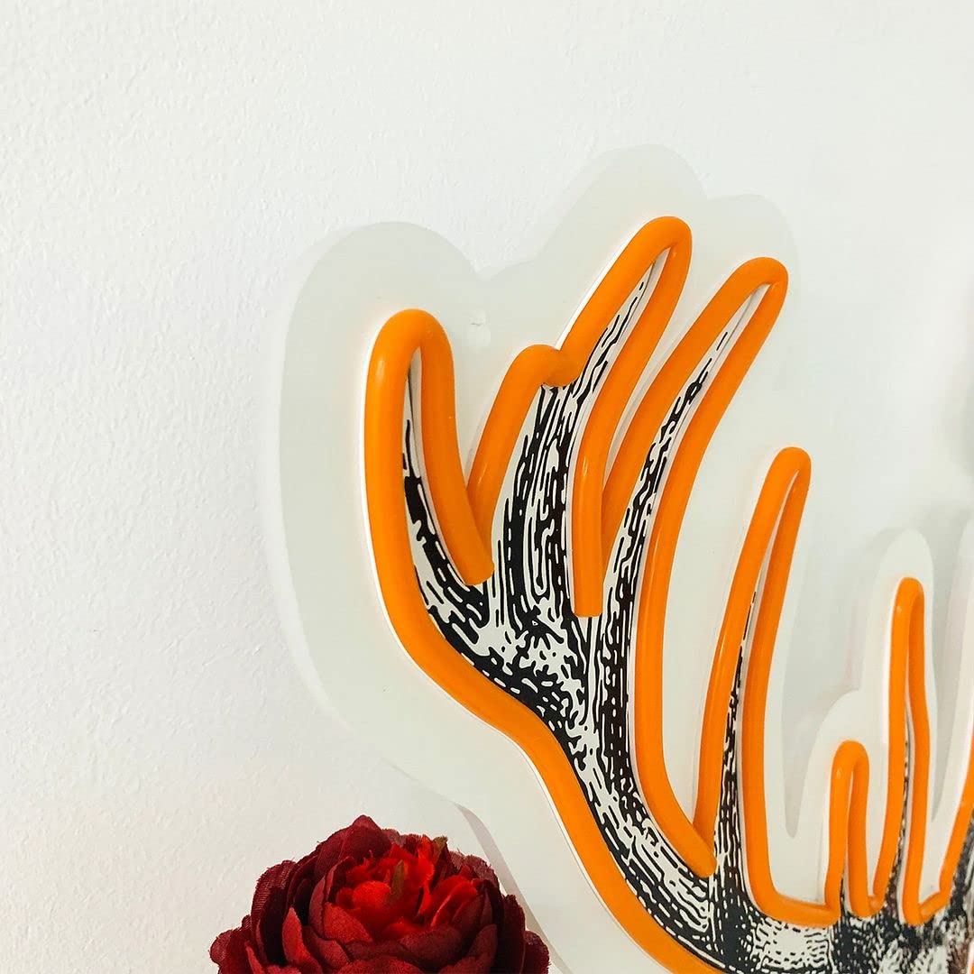 **Deer Neon Signs for Wall Decor - Custom LED Neon Lights for Bedroom, Home, Wedding & Party - Aesthetic Room Lighting for Bathroom & Kitchen - Perfect for Gifts, Bars & Cafe Decor**