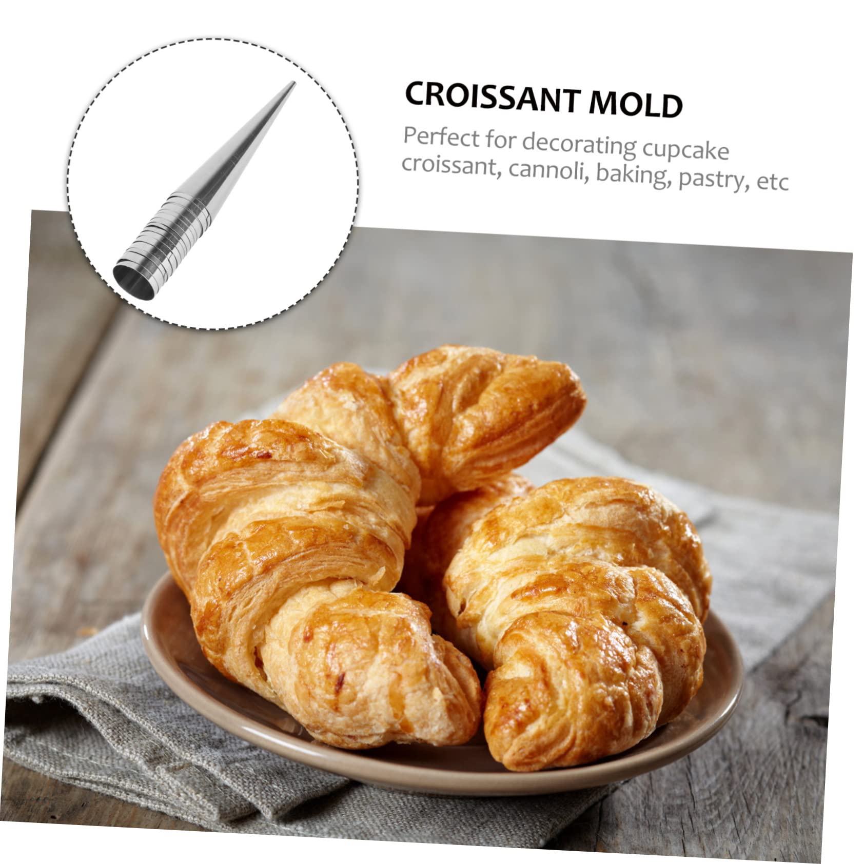 Unomor 16-Piece Large Stainless Steel Conical Pastry Horns - Durable Baking Tubes for Professional Desserts, Easy to Clean | Perfect for Cream Puffs, Eclairs & Cake Decorating