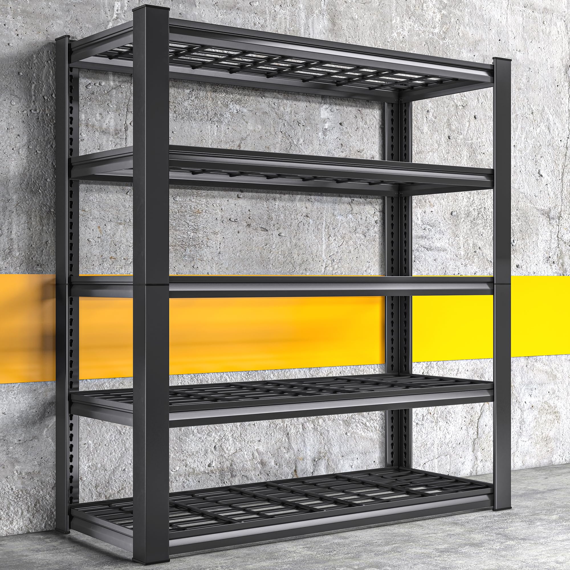 REIBII 5-Tier Heavy Duty Metal Shelving Unit 3010LBS Capacity - 72