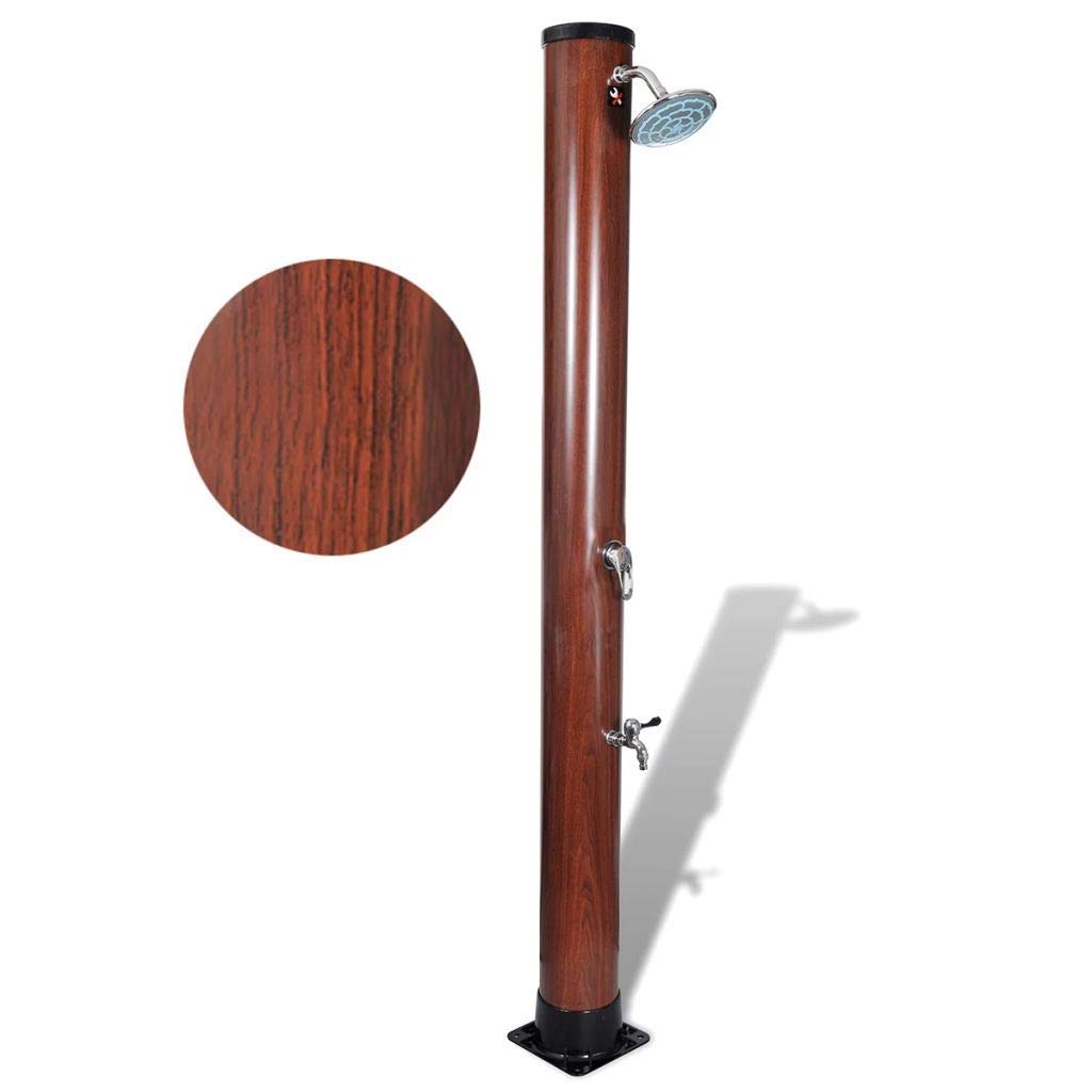 Estink Solar Shower - Portable 5-Gallon Solar Powered Outdoor Shower with Adjustable Shower Head & Wood Grain Design for Camping, Beach, Pool, Garden, and Patio Use