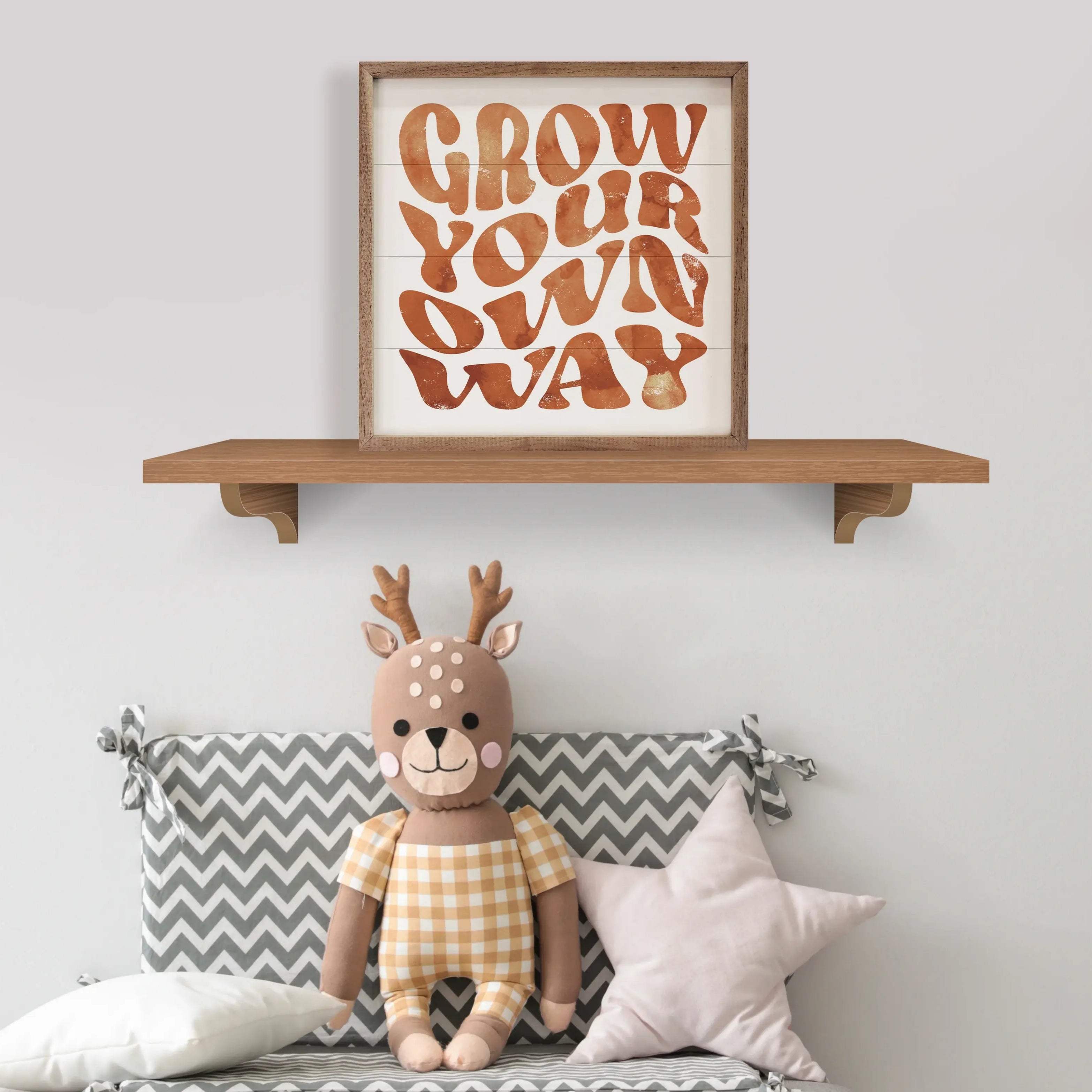 Inspirational Grow Your Own Way Wood Framed Wall Art - Motivational Quote Decor for Home, Office & Classroom - Perfect for Bedroom, Living Room & Workspace