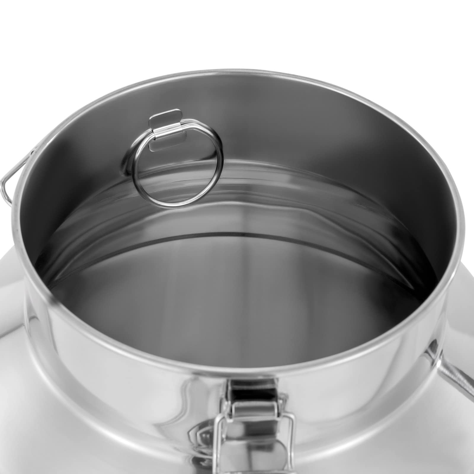 LOYALHEARTDY 28L/7.39Gal Stainless Steel Milk Can - 304 Food Grade Container with Lid & 2 Handles for Milk, Wine, Oil, Grain & Liquid Storage - Perfect for Farm, Dairy, Brewing & Commercial Use