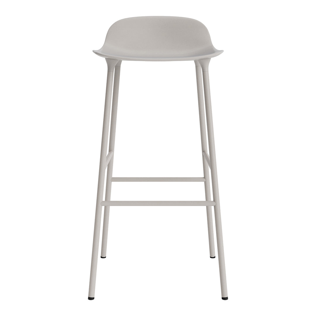 Modern Metal Bar Stools with Form Seat - Industrial Style Counter Height Stools for Kitchen Island, Home Bar & Dining Room