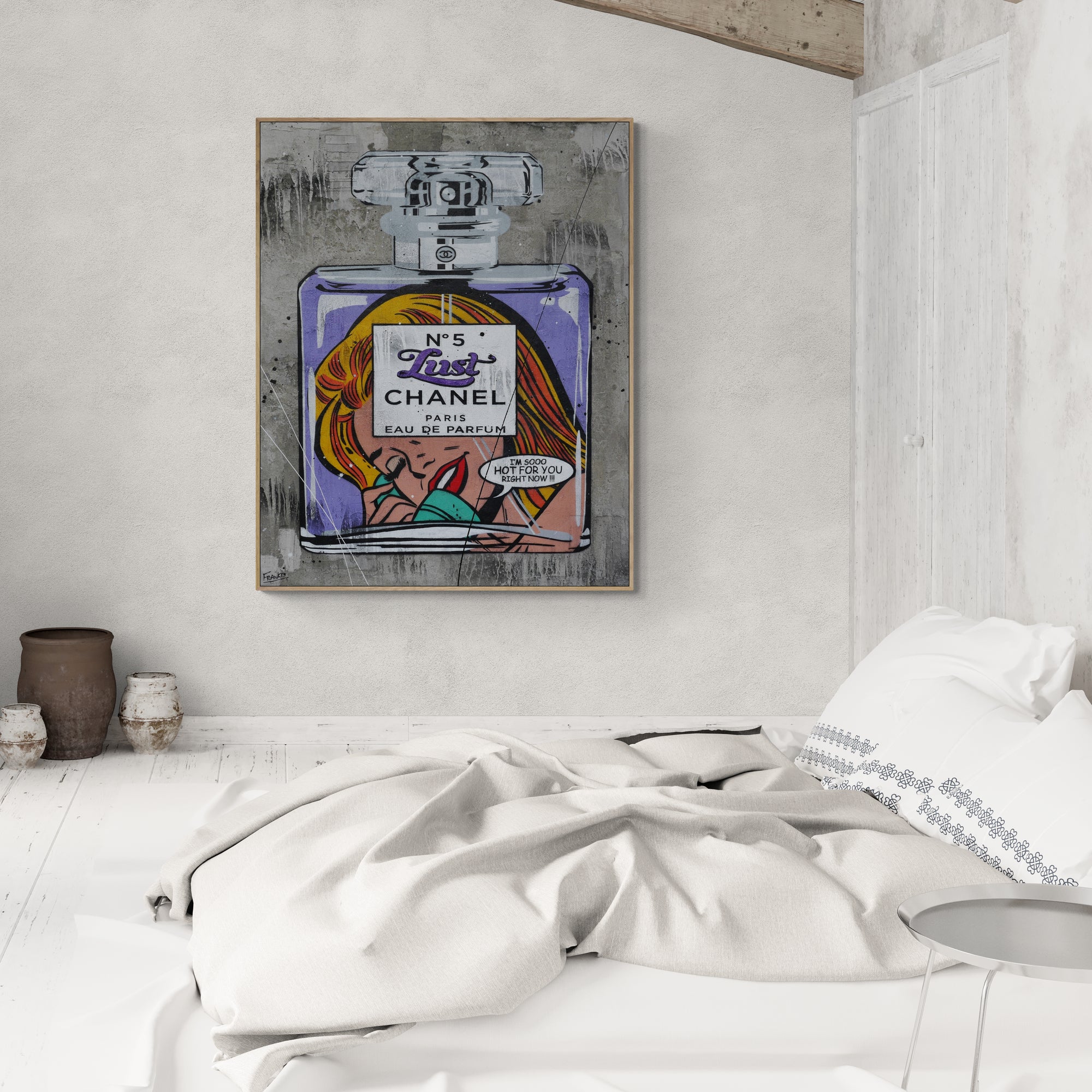 120cm x 150cm Perfume Concrete Textured Urban Pop Art Canvas Painting - Modern Wall Decor for Living Room, Bedroom & Office