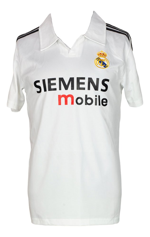 Luis Figo Autographed White Real Madrid Soccer Jersey - Authentic Signed Football Shirt - Perfect for Collectors, Fans, and Sports Memorabilia Displays