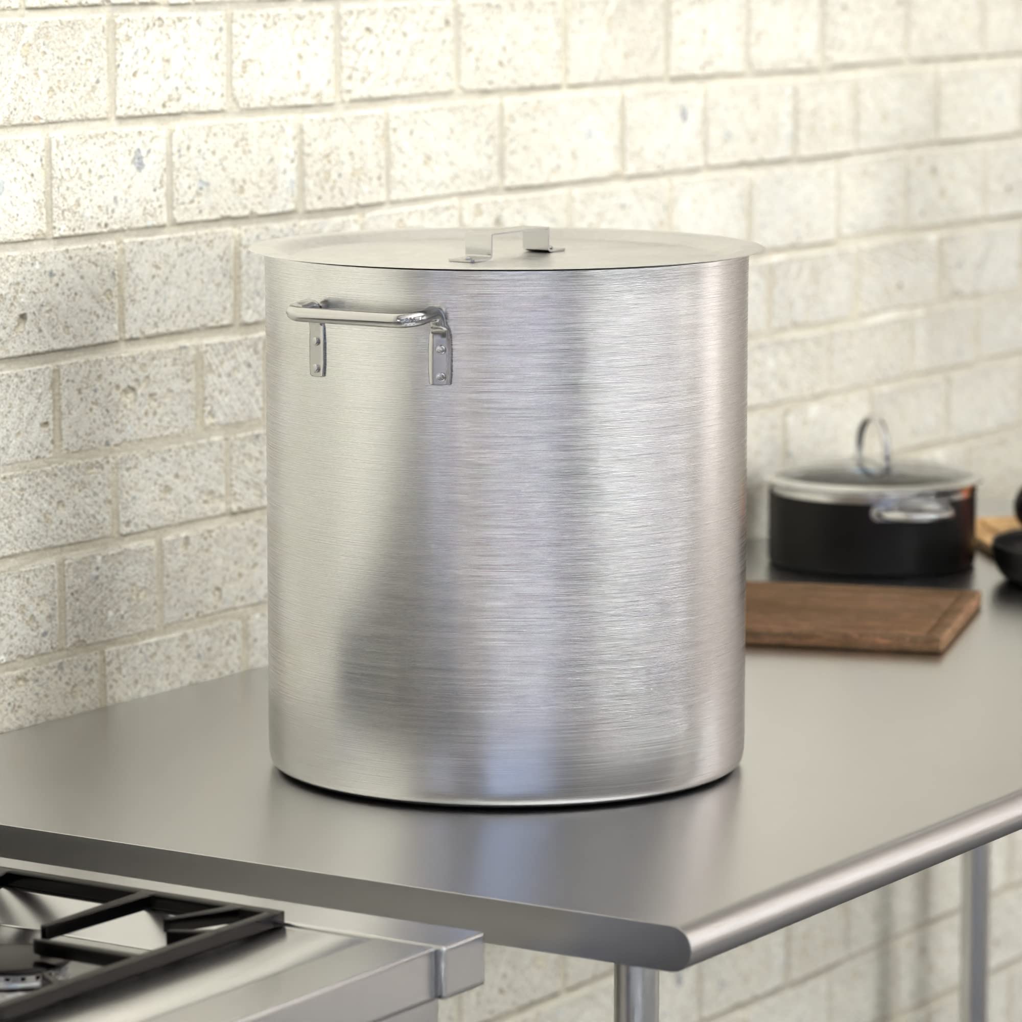 60 Qt. Heavy Duty Aluminum Stock Pot with Lid – Perfect for Large Batch Cooking, Canning, Soups, Stews, and Catering