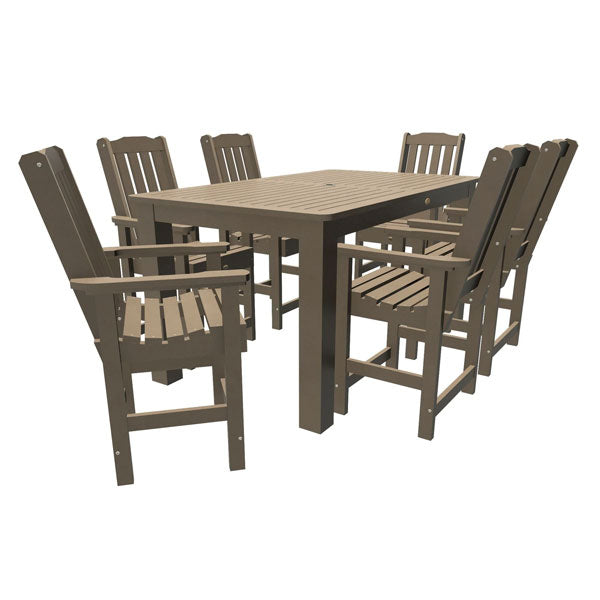 Lehigh 7-Piece Rectangular Counter Height Outdoor Dining Set - Patio, Garden, Backyard Furniture for Dining & Entertaining