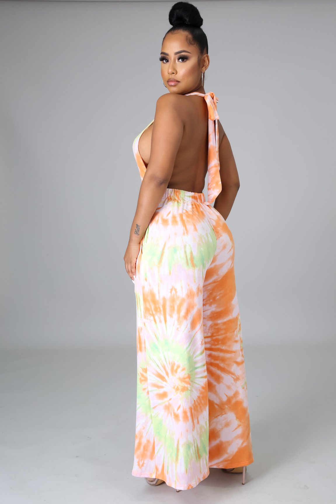 Summer Breeze Jumpsuit for Women - Orange Romper with Pockets | Casual Outfit for Beach, Vacation & Summer Outings