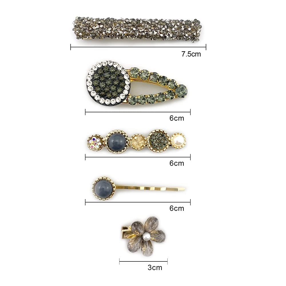 Korean Style Metal Hair Clips for Women - Elegant Alligator Hairpins Set of 5, Fashion Hair Accessories for Girls & Women | Perfect for Weddings, Parties & Daily Styling