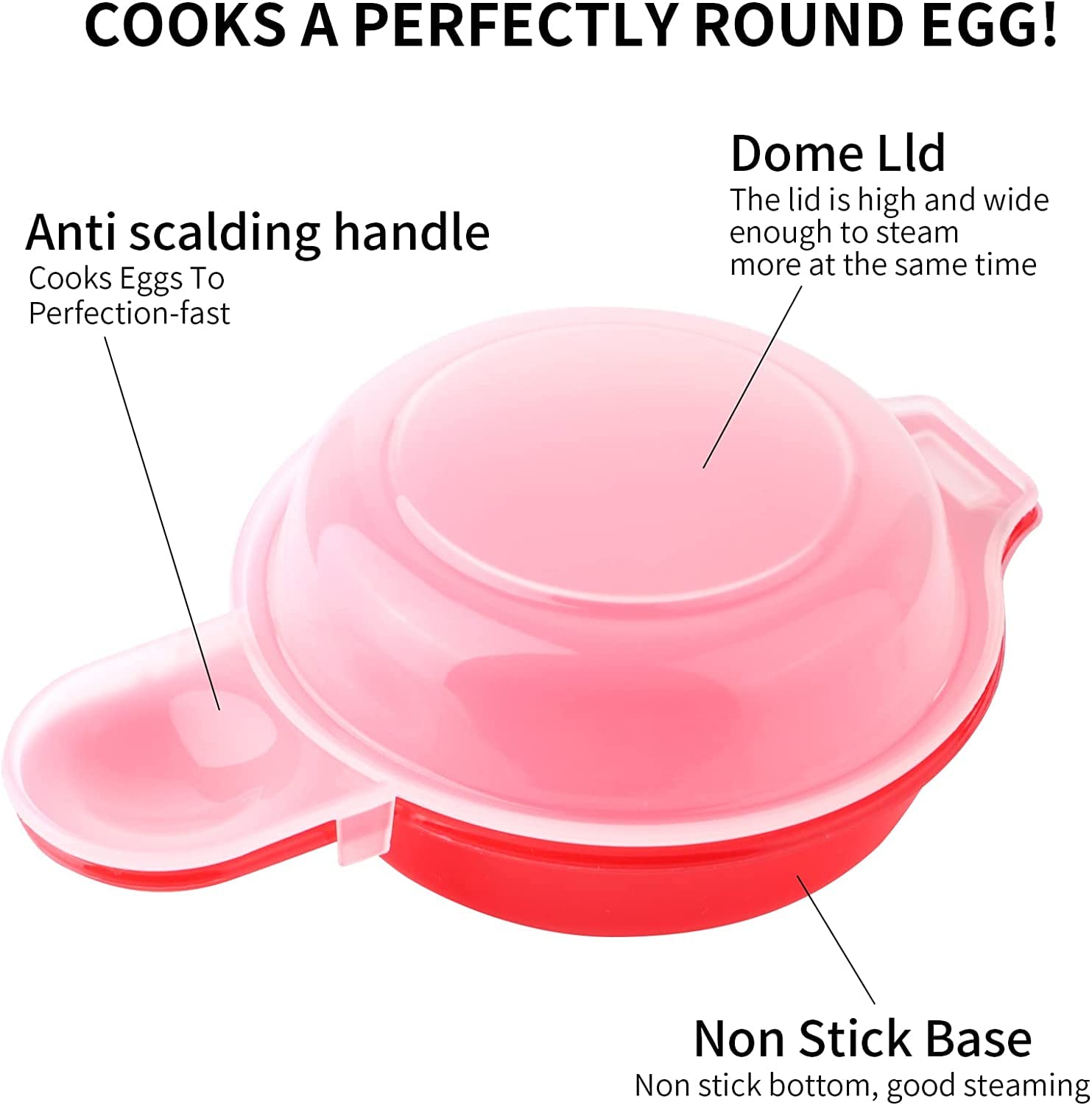 2-Pack Microwave Egg Cooker - Fast 1-Minute Egg Maker for Omelets, Poached & Scrambled Eggs - Perfect Kitchen Tool for Breakfast, Meal Prep & Quick Snacks