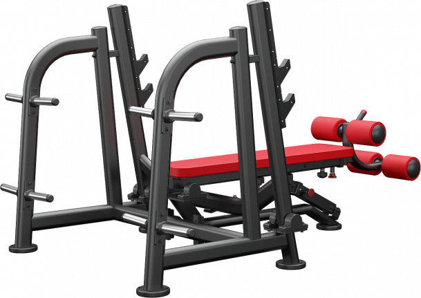 ATLANTIS Olympic Flat & Decline Bench Press with Pivot - Adjustable Weight Bench for Home Gym & Strength Training