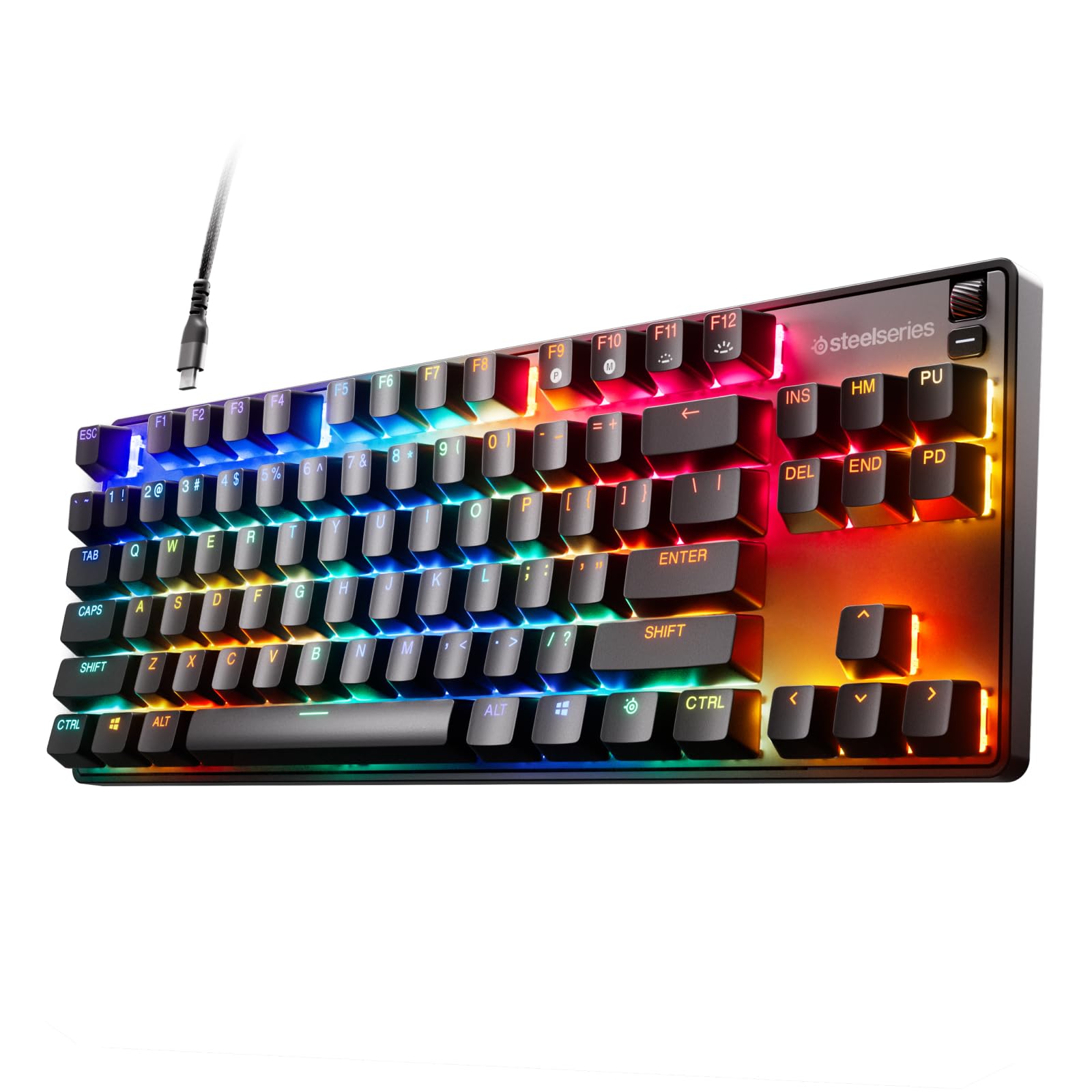 SteelSeries Apex 9 TKL Mechanical Gaming Keyboard - Hot-Swappable Optical Switches, RGB Backlit, Aluminum Frame, PBT Keycaps - Perfect for Esports, Streaming & Office Work