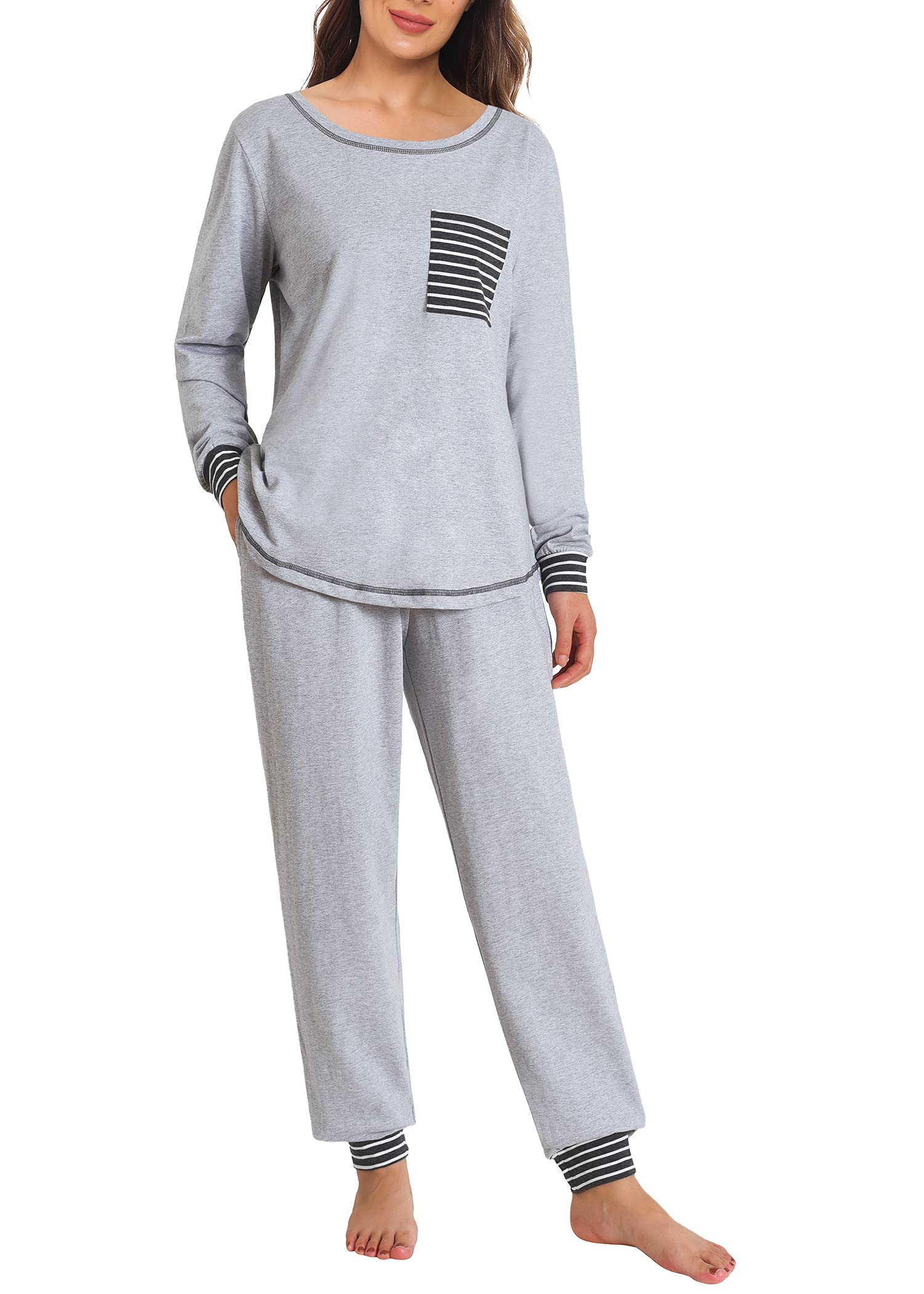 Women's Soft Cotton Pajama Set - Long Sleeve Sleepwear for Comfort & Warmth - Perfect for Cozy Nights, Lounging & Gift Giving