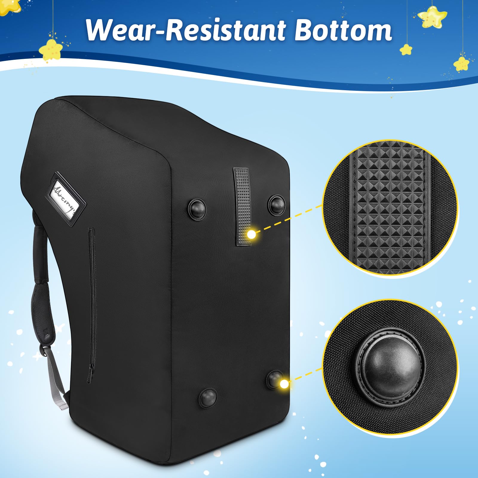 YOREPEK Padded Car Seat Travel Backpack - Universal Fit for Nuna Pipa & Other Infant Car Seats, Airplane Approved with Shoulder Straps & Side Pocket - Protective Cover for Baby Car Seat Travel & Storage