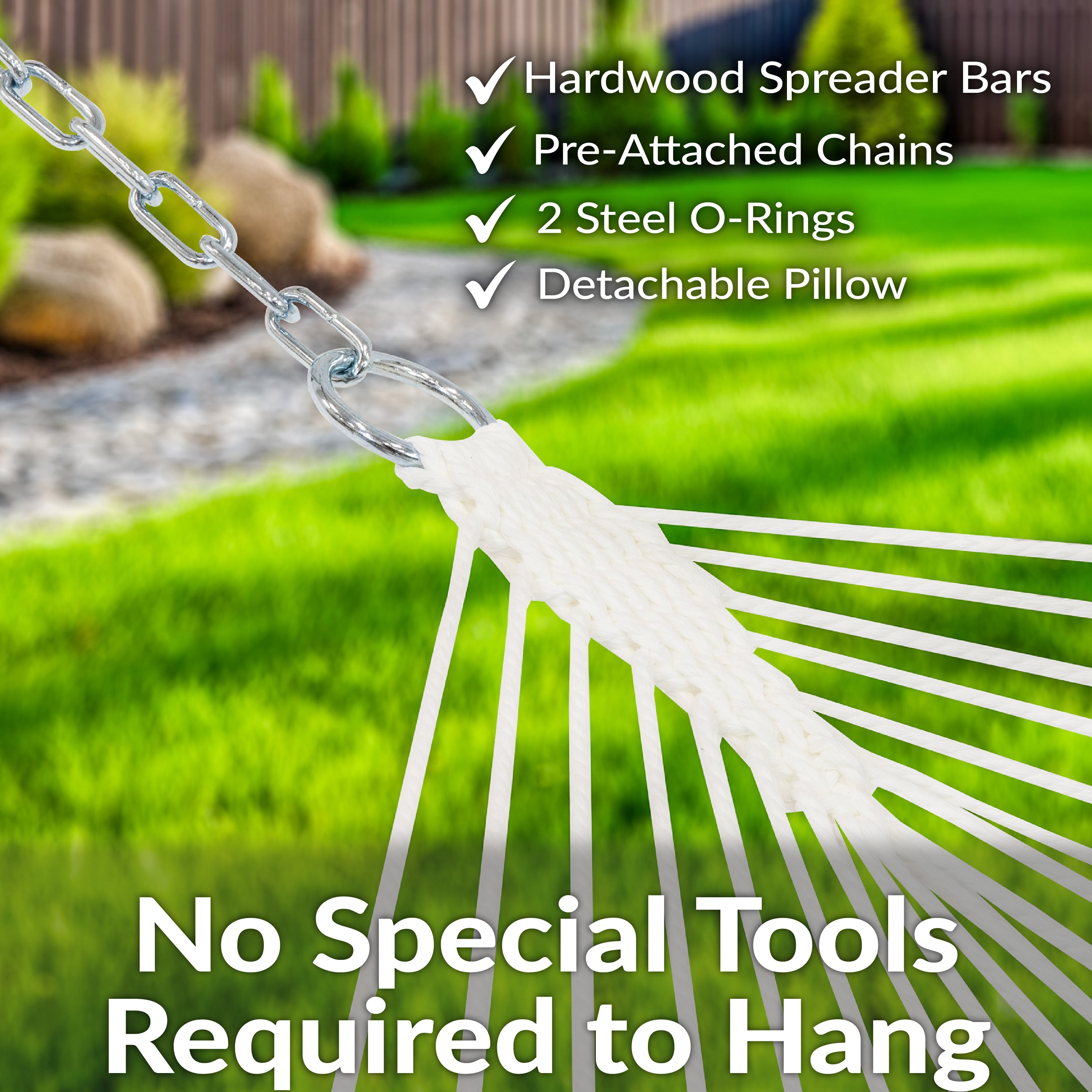 Sunnydaze 2 Person Extra Large Quilted Outdoor Hammock - 77.5