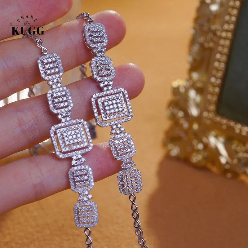 18K White Gold Diamond Bracelet for Women - 1.5 Carat Real Natural Diamonds, Luxury Wedding Jewelry, Elegant Style Gift for Anniversary, Engagement & Special Occasions
