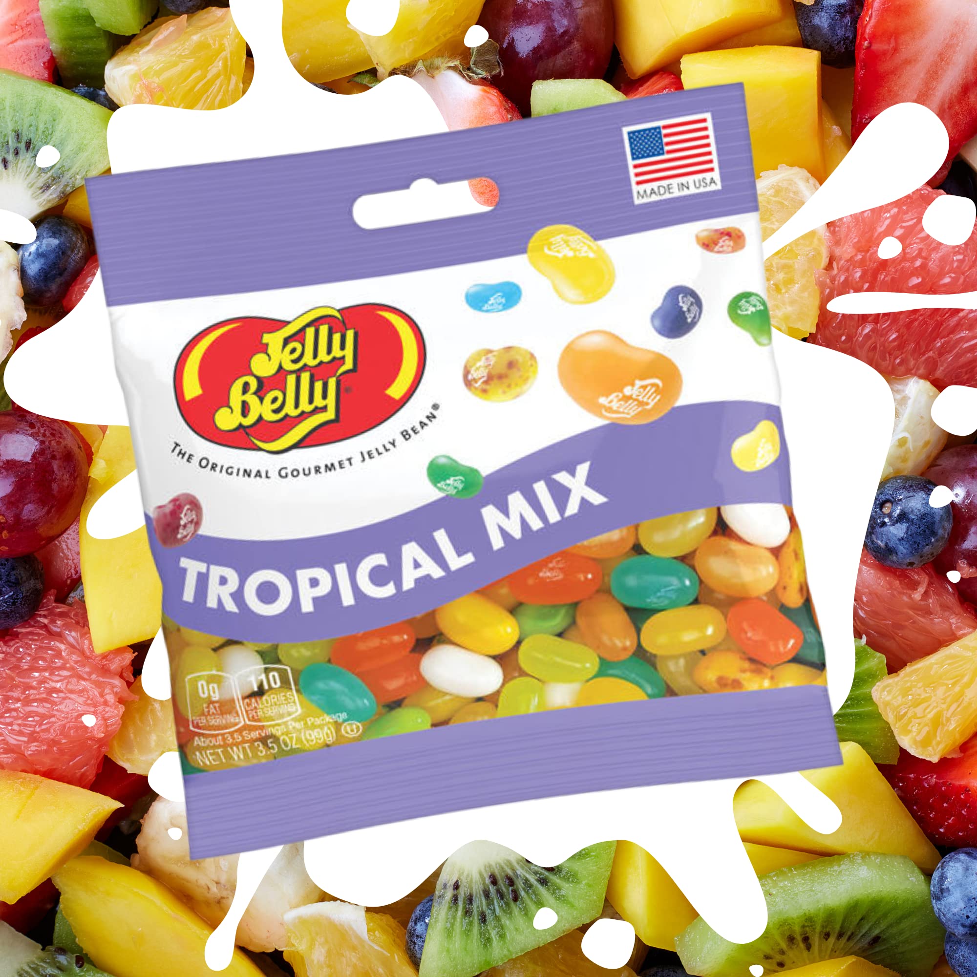 Needzo Tropical Mix Jelly Beans - 3 Pack (3.5 oz Each) | Fruit Flavored Chewy Candy Bulk | Party Favors, Gift Baskets, Office Treats & Movie Night Snacks