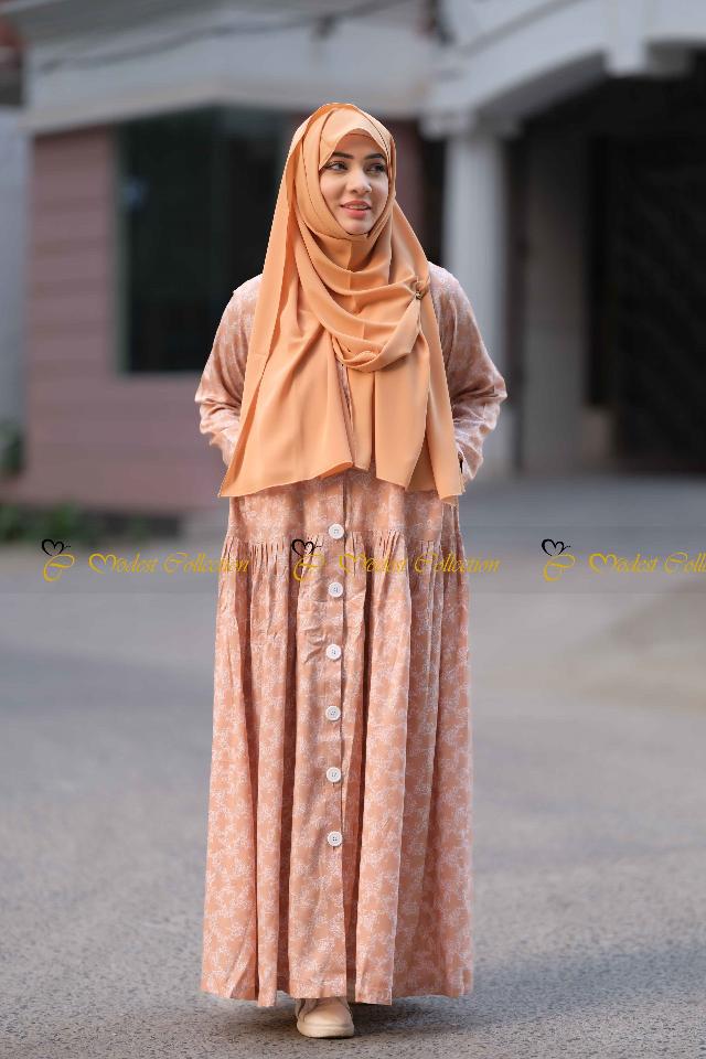 Elegant Sterling Silver Brown Abaya - Modest Islamic Dress for Women - Perfect for Prayer, Eid, and Special Occasions