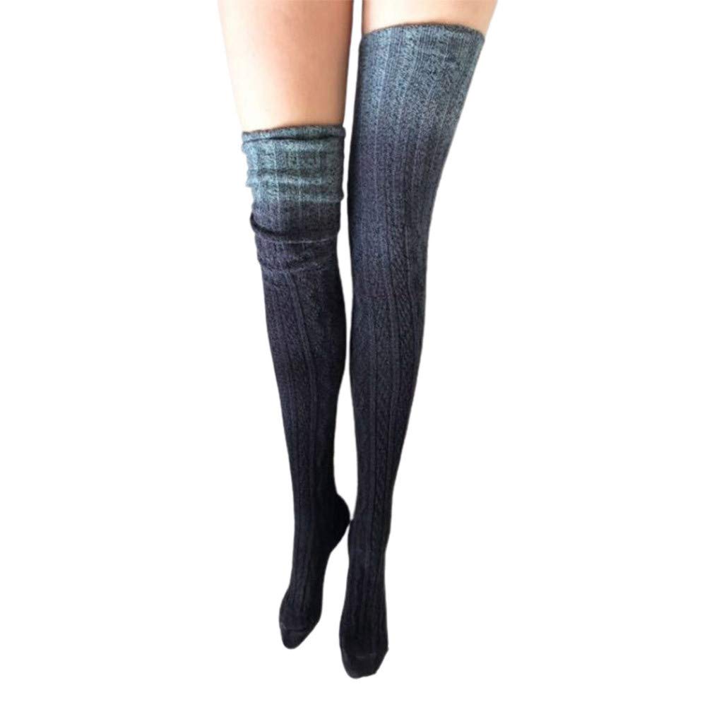 Women's Thigh High Cable Knit Over Knee Socks - Extra Long Winter Boot Stockings & Leg Warmers - Warm Wool Blend for Cold Weather, Outfits with Boots, Dresses and Skirts