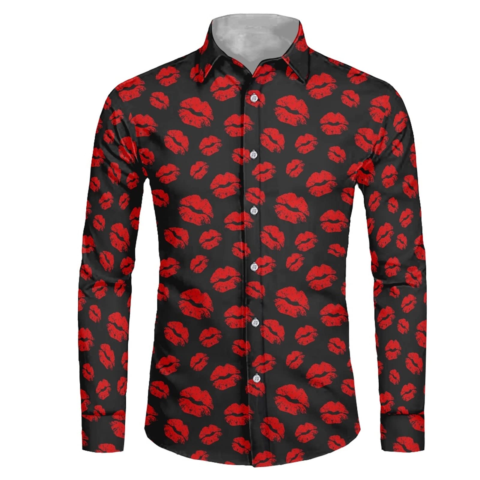 Coloranimal Men's Rainbow Hawaiian Shirts - Long Sleeve Casual Button Down T-Shirts for Summer Vacation & Beach Parties (XS-4XL) | Tropical Aloha Shirt for Luau, Cruise & Hawaiian Theme Events