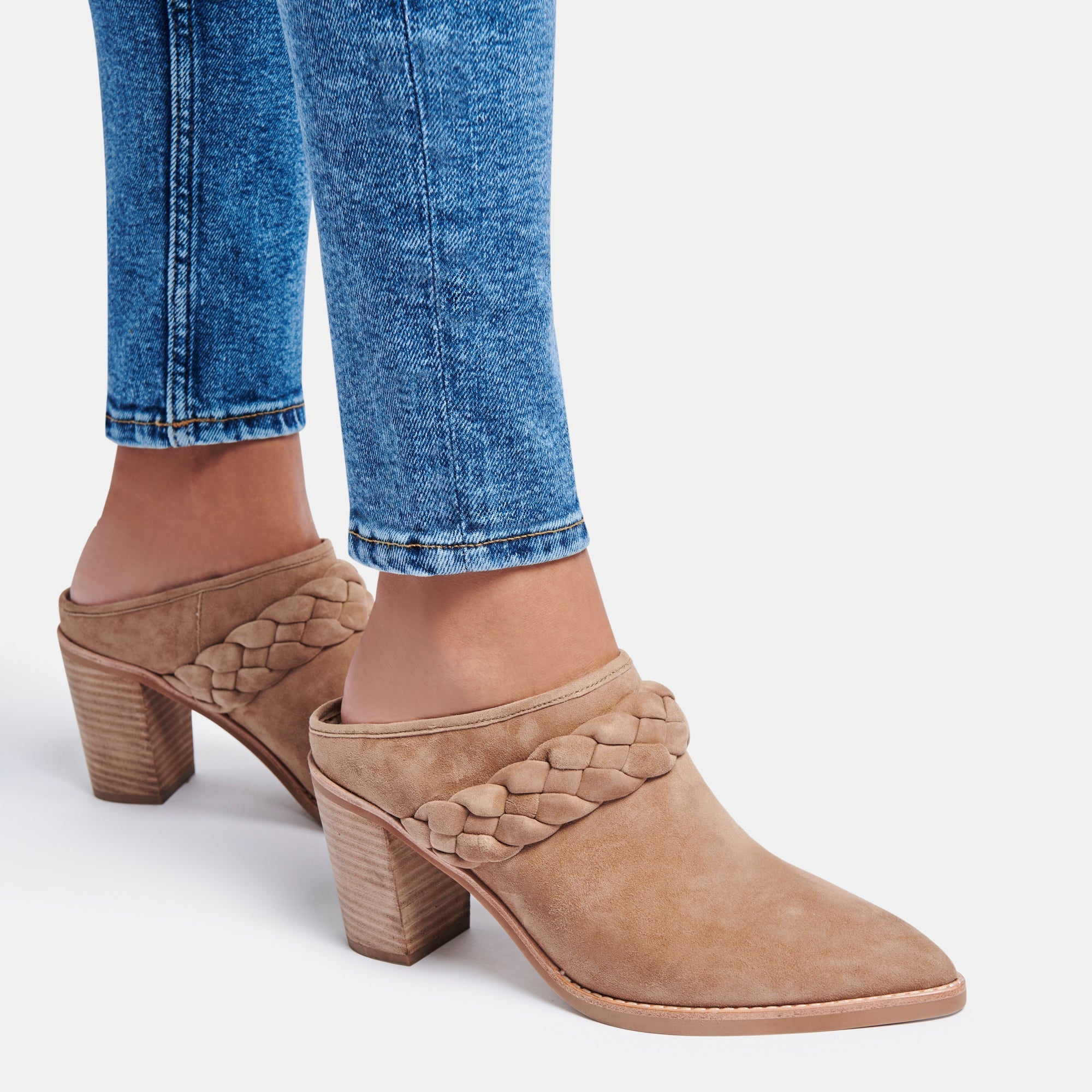 SERLA Women's Mules Shoes - Soft Suede Slip-On Loafers with Truffle Brown Color | Comfortable Casual & Office Wear for Everyday Use