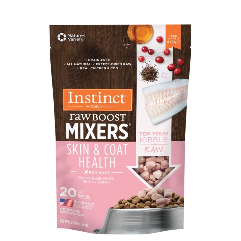 Instinct Freeze Dried Raw Dog Food Topper - Grain Free Skin & Coat Health Recipe for Small & Large Dogs (2 Sizes) | Perfect for Kibble Mixing & Mealtime Enhancement