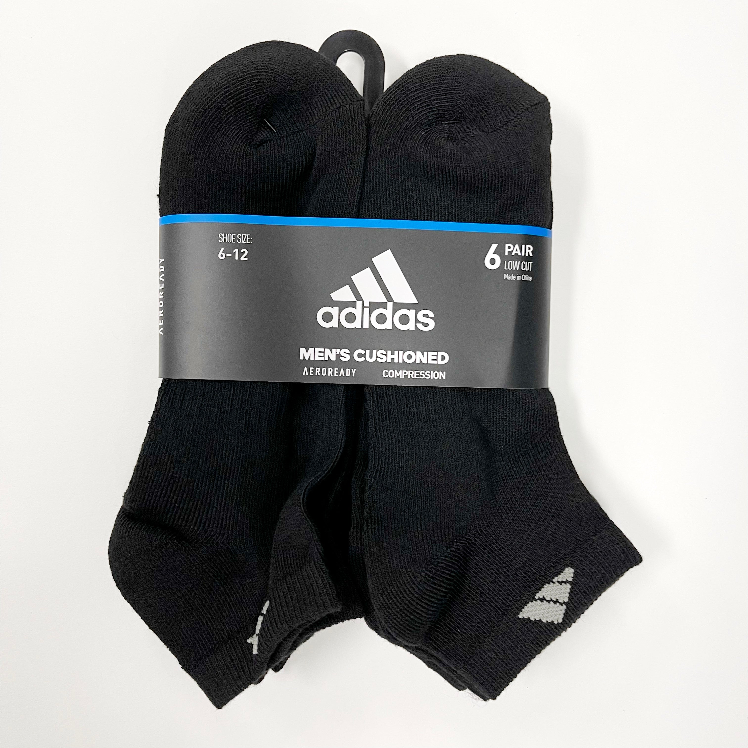 Adidas Men's Cushioned Low-Cut Athletic Socks 6-Pack - Breathable Comfort for Running, Gym & Everyday Wear