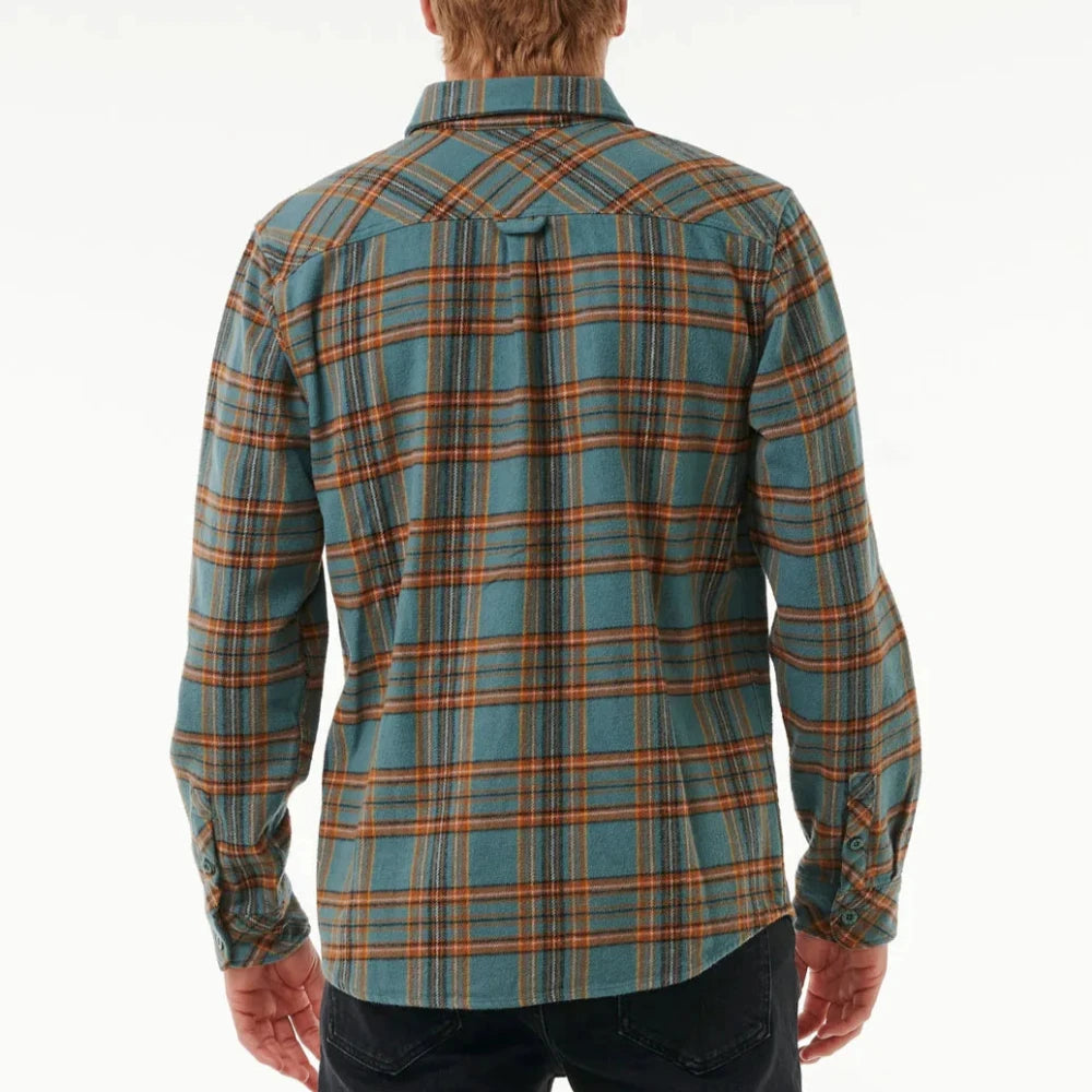 Rip Curl Griffin Long Sleeve Flannel Shirt for Men - Soft & Comfortable Plaid Button-Up - Perfect for Outdoor Adventures & Casual Wear