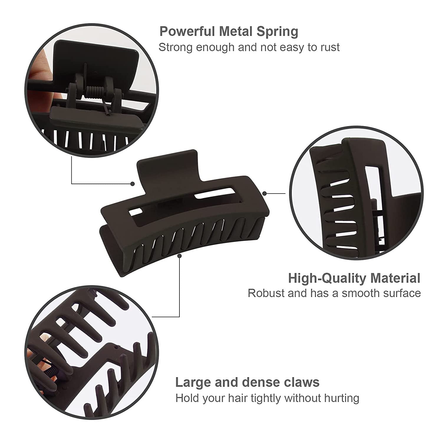 Minta Hair Claw Clips for Women & Girls - Strong Hold Hair Clips for Thin Hair (2 Pack) - Perfect for Ponytails, Buns & Everyday Hairstyles