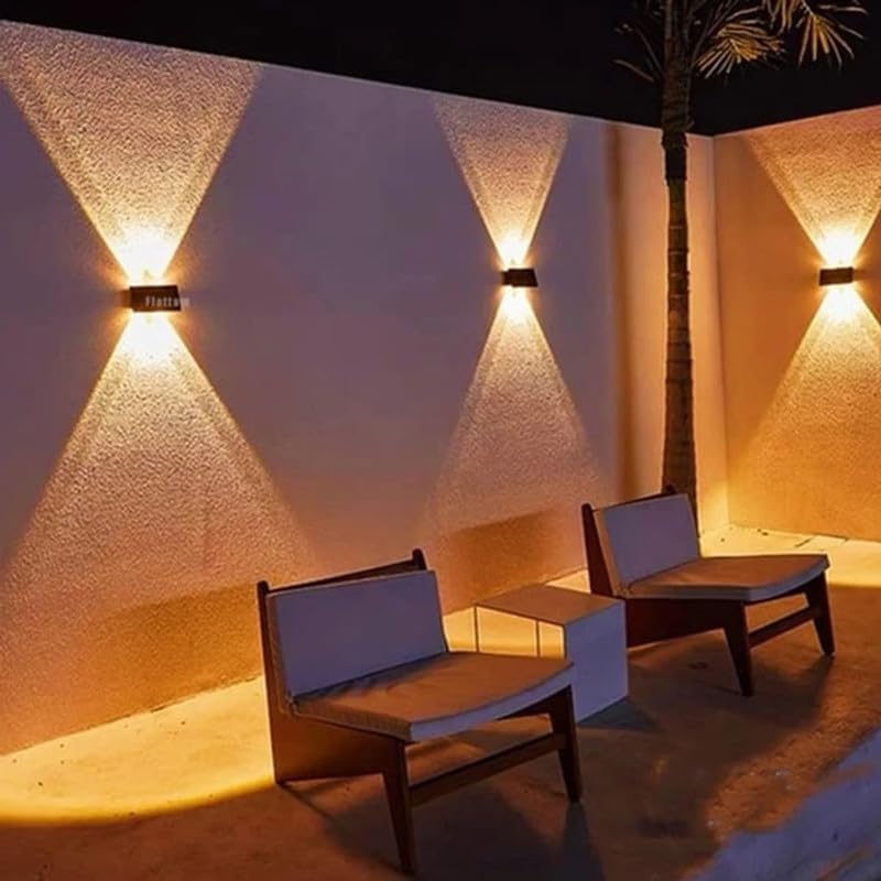 Emrefashion Solar Wall Lights - Outdoor Solar Powered LED Step Lights for Deck, Fence & Garden (4 LED*2, Multi-Color) - Perfect for Patio, Pathway & Landscape Lighting