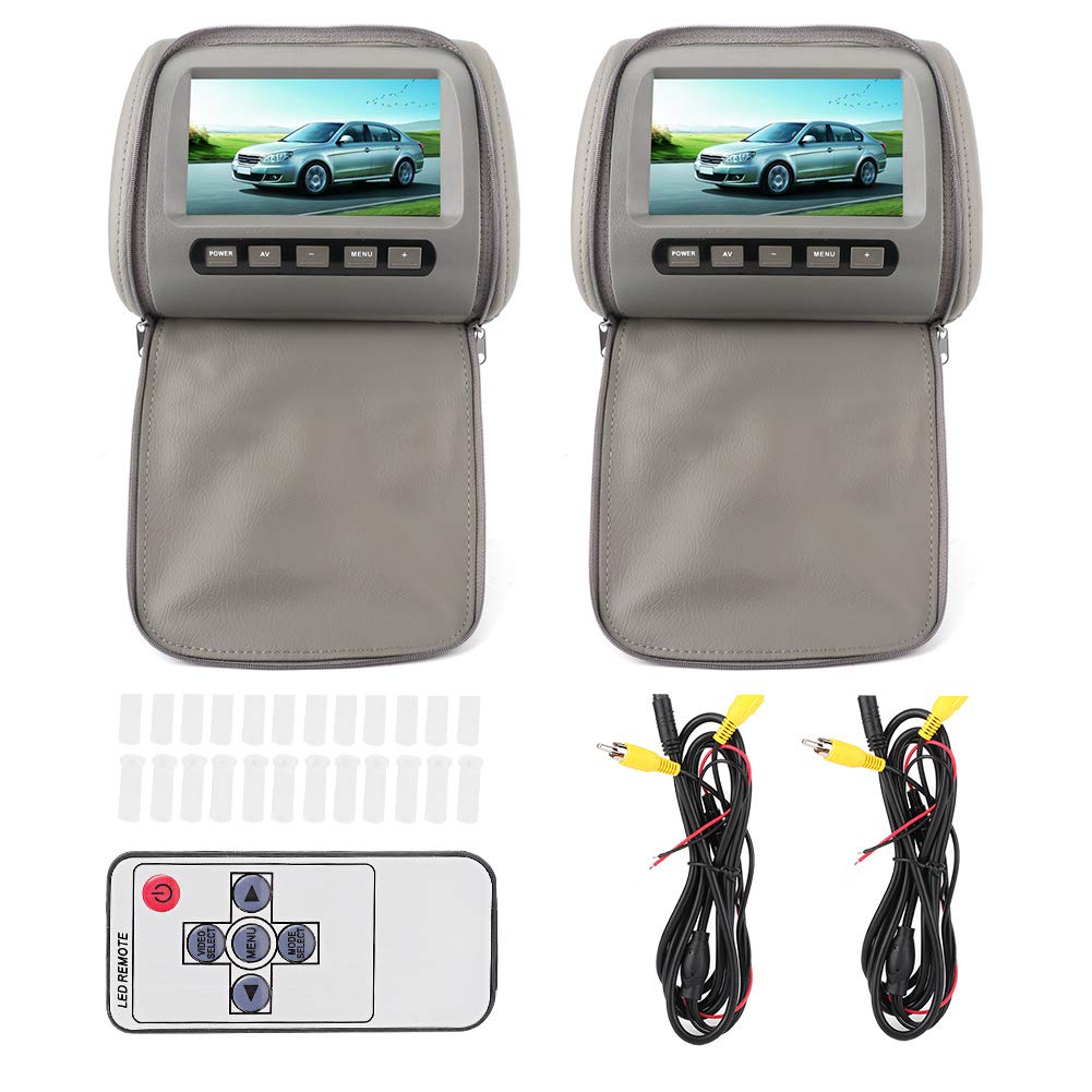 Dual 7-inch HD LCD Portable Car Headrest DVD Player with USB/SD/TV Support & Remote Control - Perfect for Long Road Trips & Family Travel Entertainment