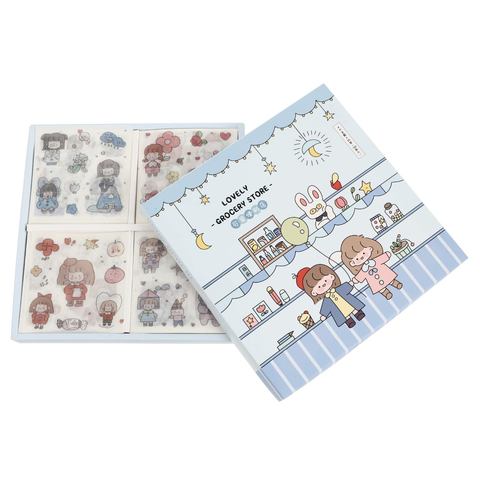 EXCEART 100 Pcs Cartoon Washi Paper Stickers - Adhesive Scrapbook Stickers for DIY Crafts, Journals, Planners, Laptop Decals | Perfect for Scrapbooking, Bullet Journaling, and Laptop Customization