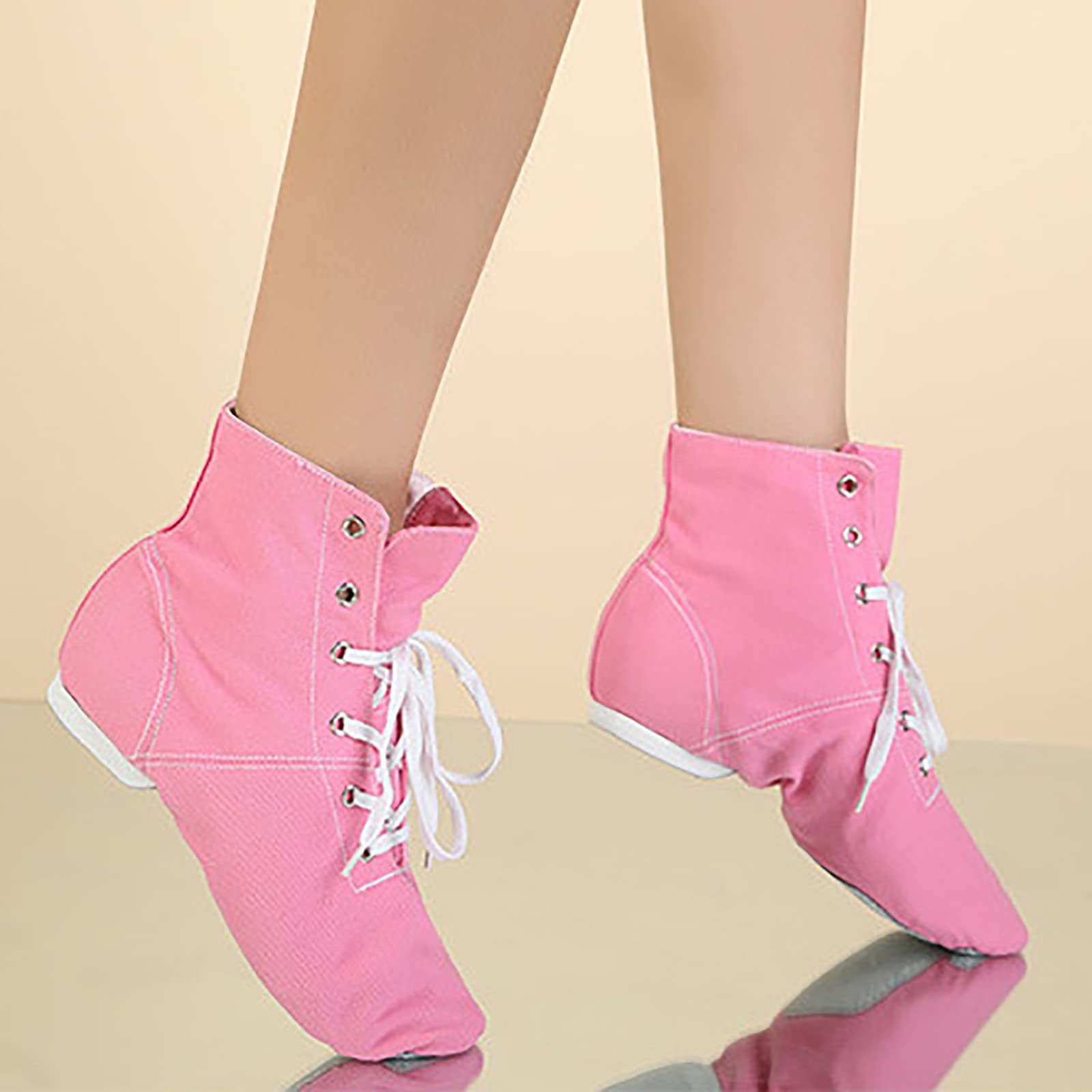 **Kids Canvas Ballet Shoes - Soft Sole Dance Training Shoes for Toddlers & Children - High Top Lace-Up Casual Sandals - Perfect for Ballet Class, Dance Practice & Everyday Play**