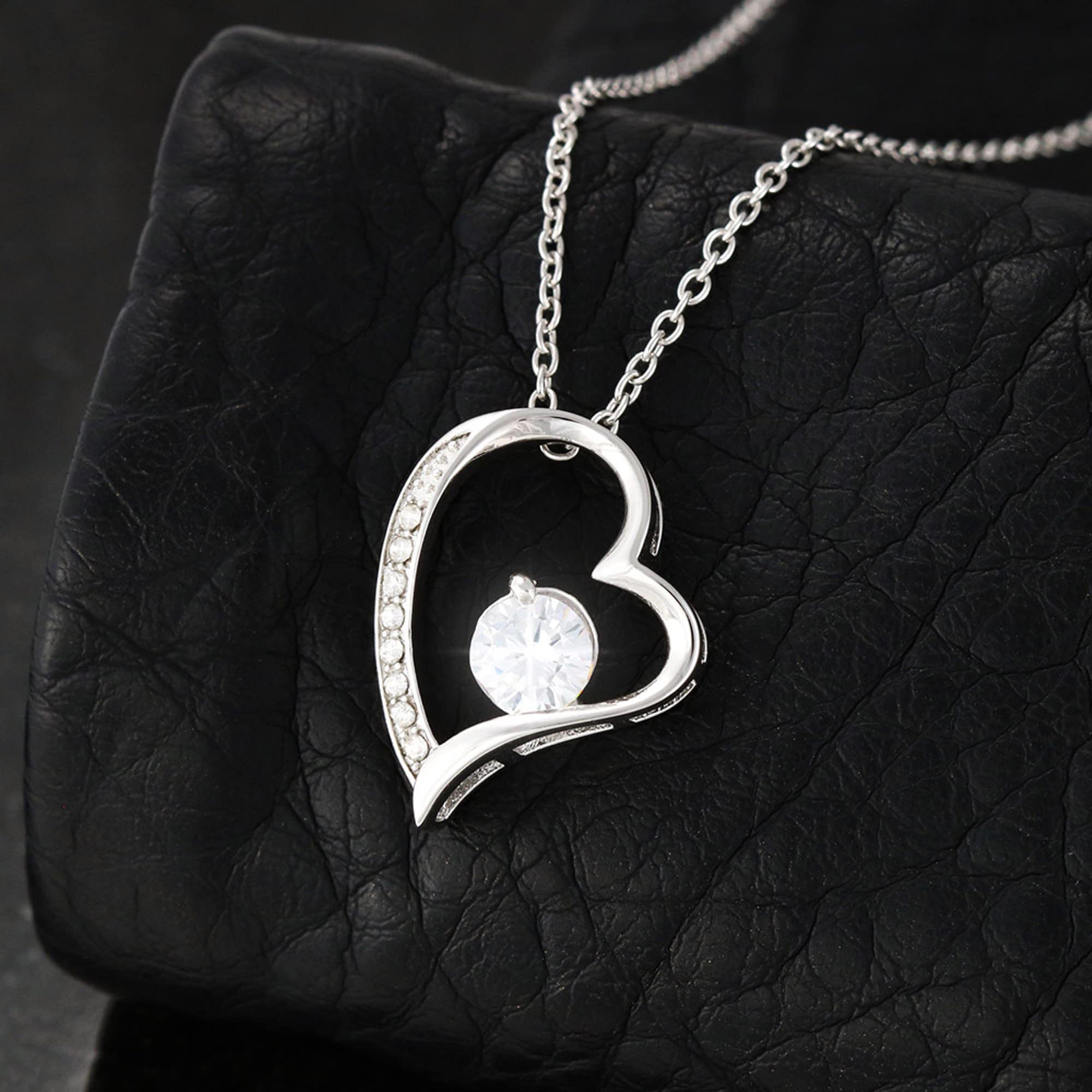 14k White Gold Forever Love Necklace for Wife - Romantic Birthday Gift for Women from Husband - Elegant Hotwife Jewelry for Anniversary, Valentine's Day & Special Occasions