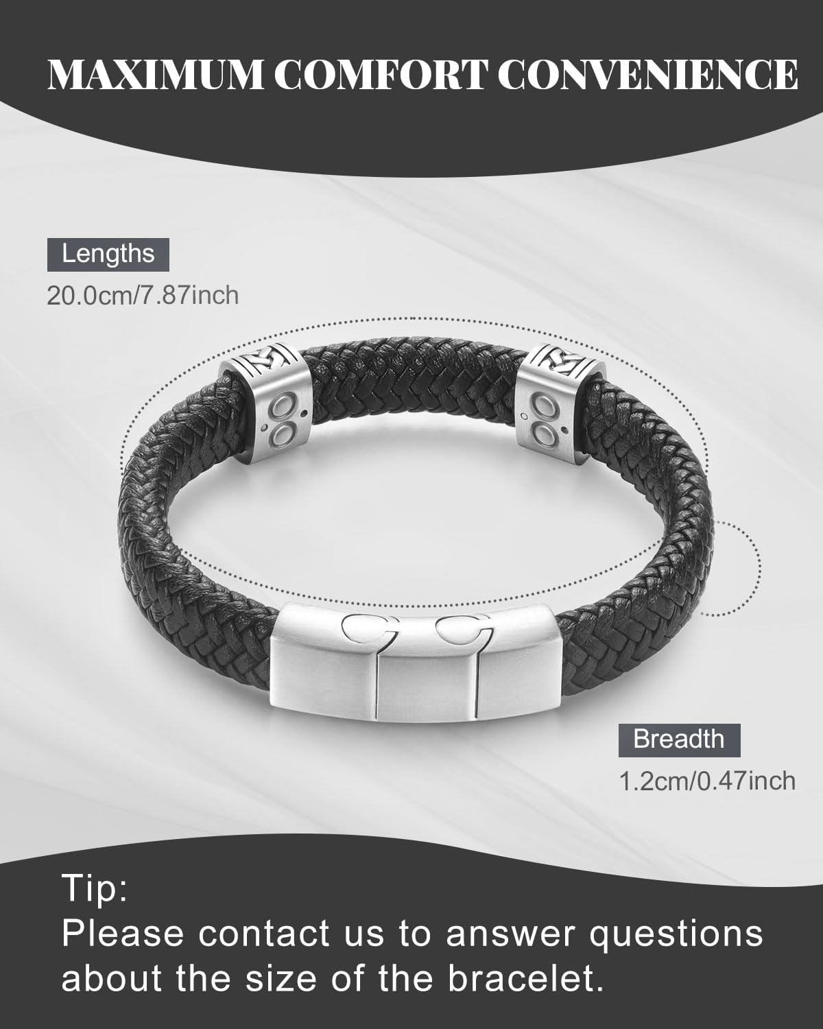 Stylish RainSo Men's Leather Magnetic Bracelet - Retro Woven Adjustable Bangle with Gift Box | Perfect for Casual Wear, Gifts & Everyday Fashion Accessories