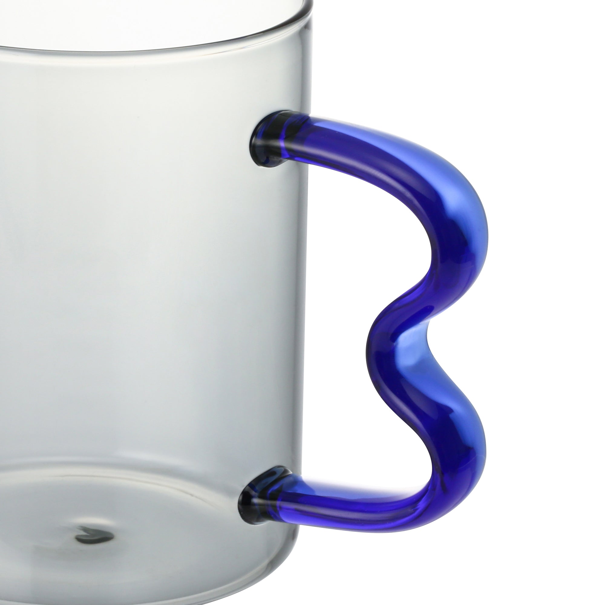 Bicolor Glass Mug - Gray & Clear Double-Walled Insulated Coffee Cup for Hot & Cold Drinks - Perfect for Home, Office, and Gifts