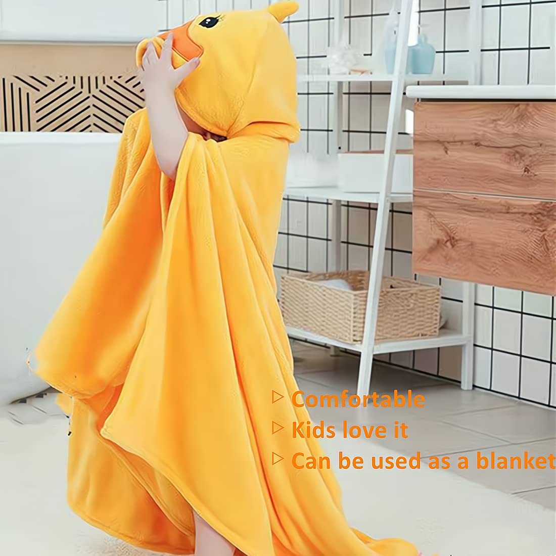 Soft Hooded Baby Towers - Absorbent Toddler Bath Towel for Boys & Girls | Cute Yellow Duck Design | Perfect for Bath Time, Swimming & Spa Days