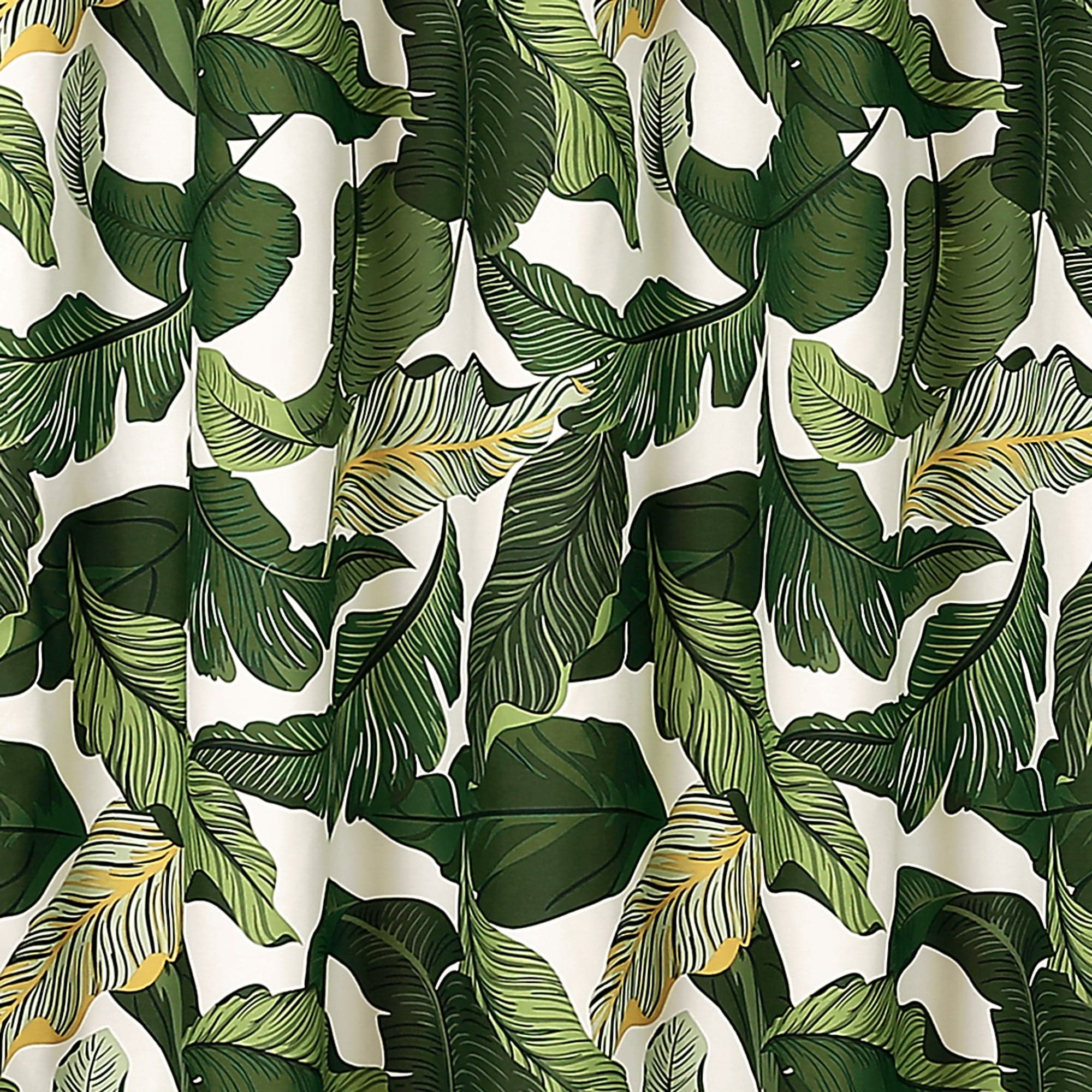 Tropical Paradise Shower Curtain - Waterproof Bathroom Decor with Vibrant Palm Leaf Design - Perfect for Beach, Coastal, or Vacation Themed Bathrooms