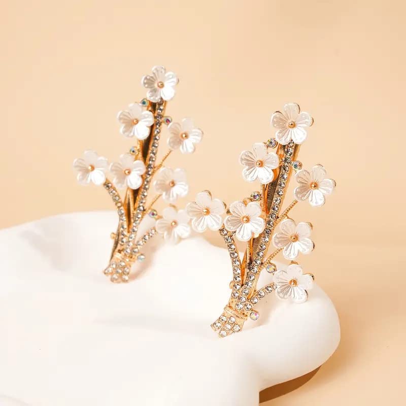 VSAKSH 2-Pack Rhinestone Crystal Hair Clips for Women - Wedding Bridal Hair Accessories, Hair Pins & Barrettes for Bride, Girls & Women - Perfect for Weddings, Prom, Parties & Special Occasions