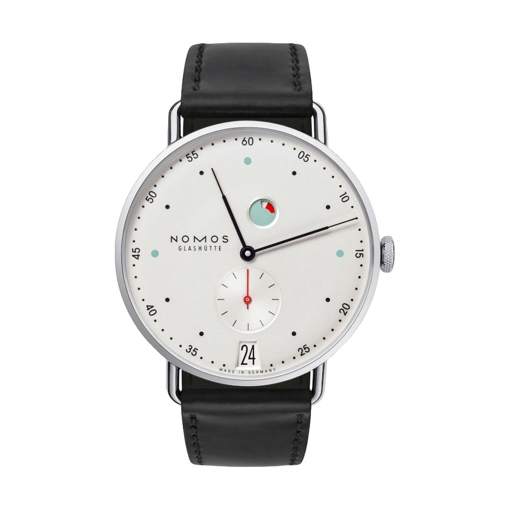 Metro 37mm White Silver Plated Watch with Leather Strap - Perfect for Business, Casual Wear & Special Occasions