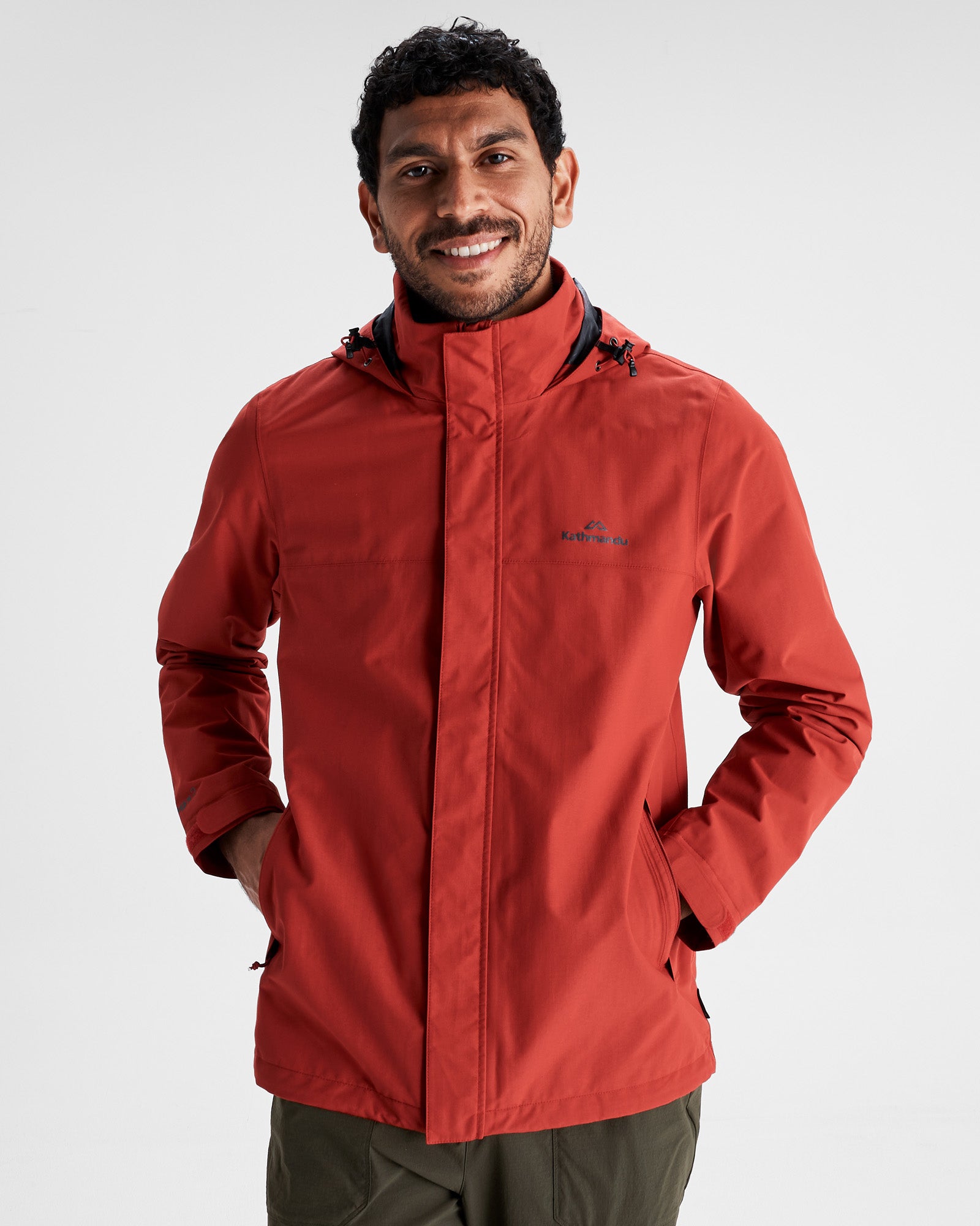 Men's Andulo 2-Layer Waterproof Rain Jacket - Spicy Chilli Pepper Red - Lightweight Windbreaker for Hiking, Camping & Outdoor Activities
