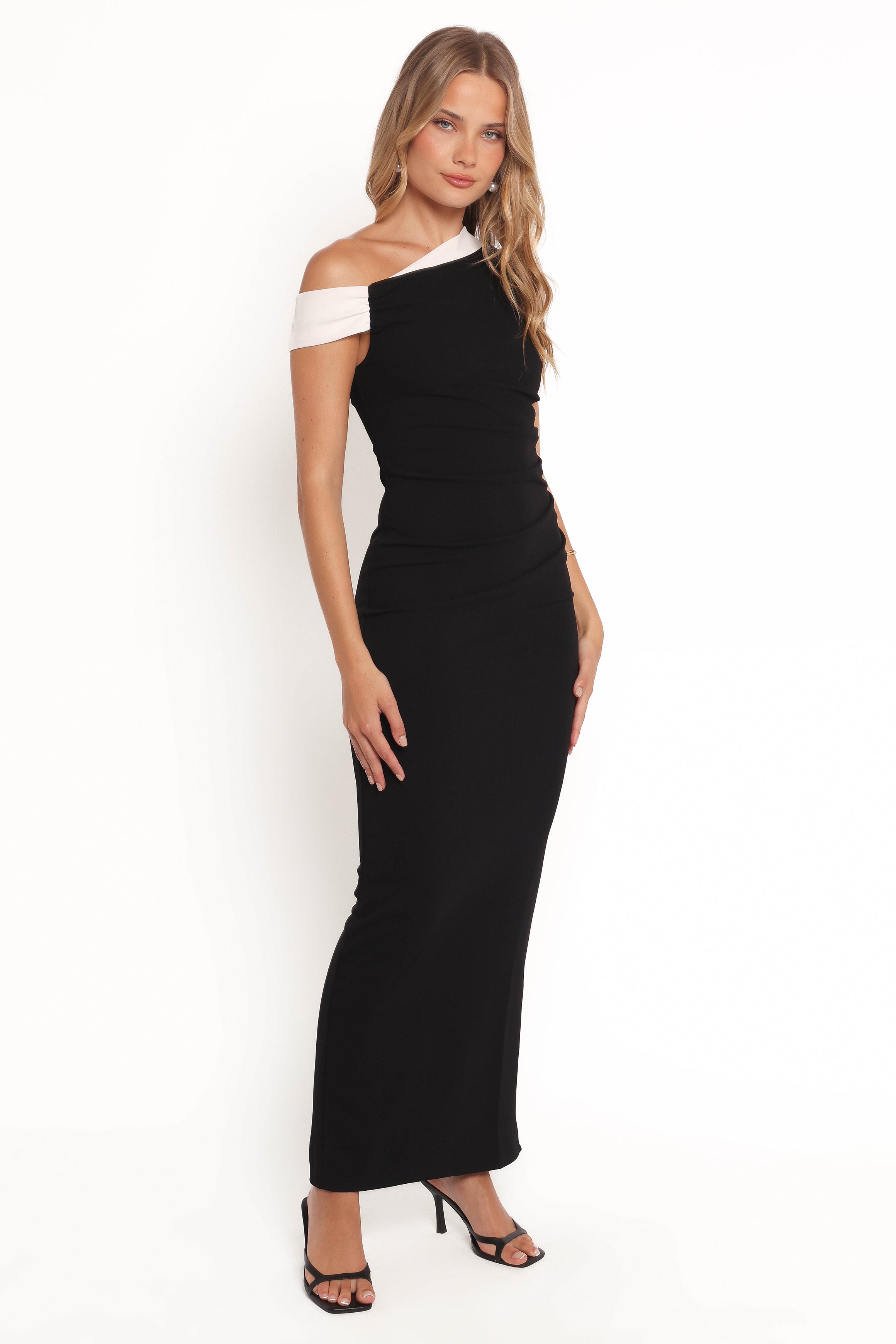 Jayda Maxi Dress for Women - Elegant Black & White Flowy Long Dress for Summer, Beach, Party, and Casual Wear