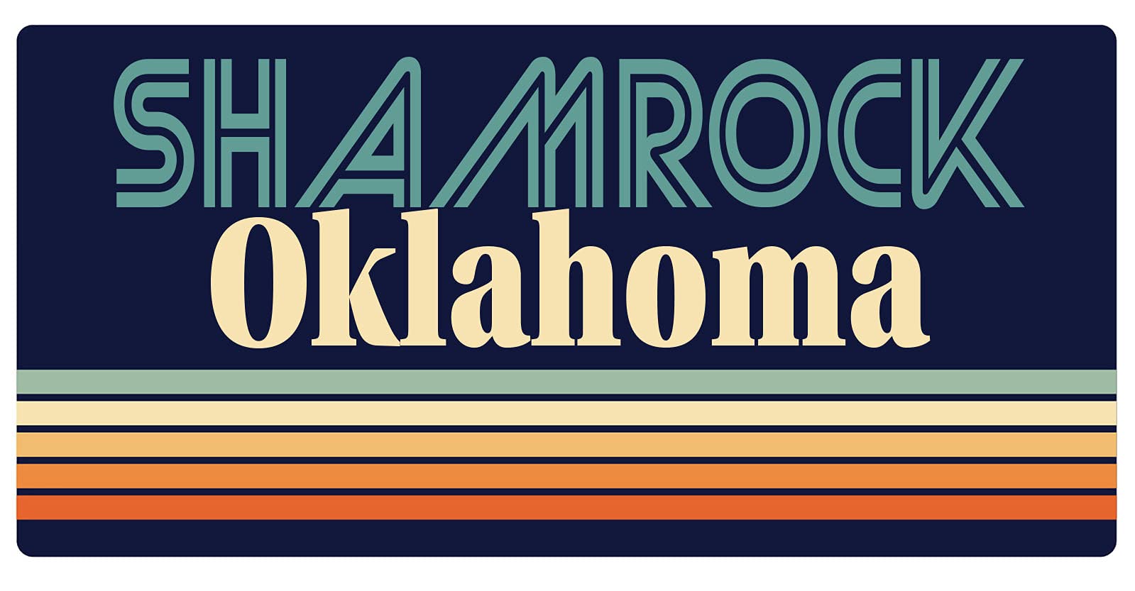Shamrock Oklahoma 5 x 2.5 Inch Retro Fridge Magnet - Vintage Style Decorative Refrigerator Magnet for Home, Office & Dorm Use
