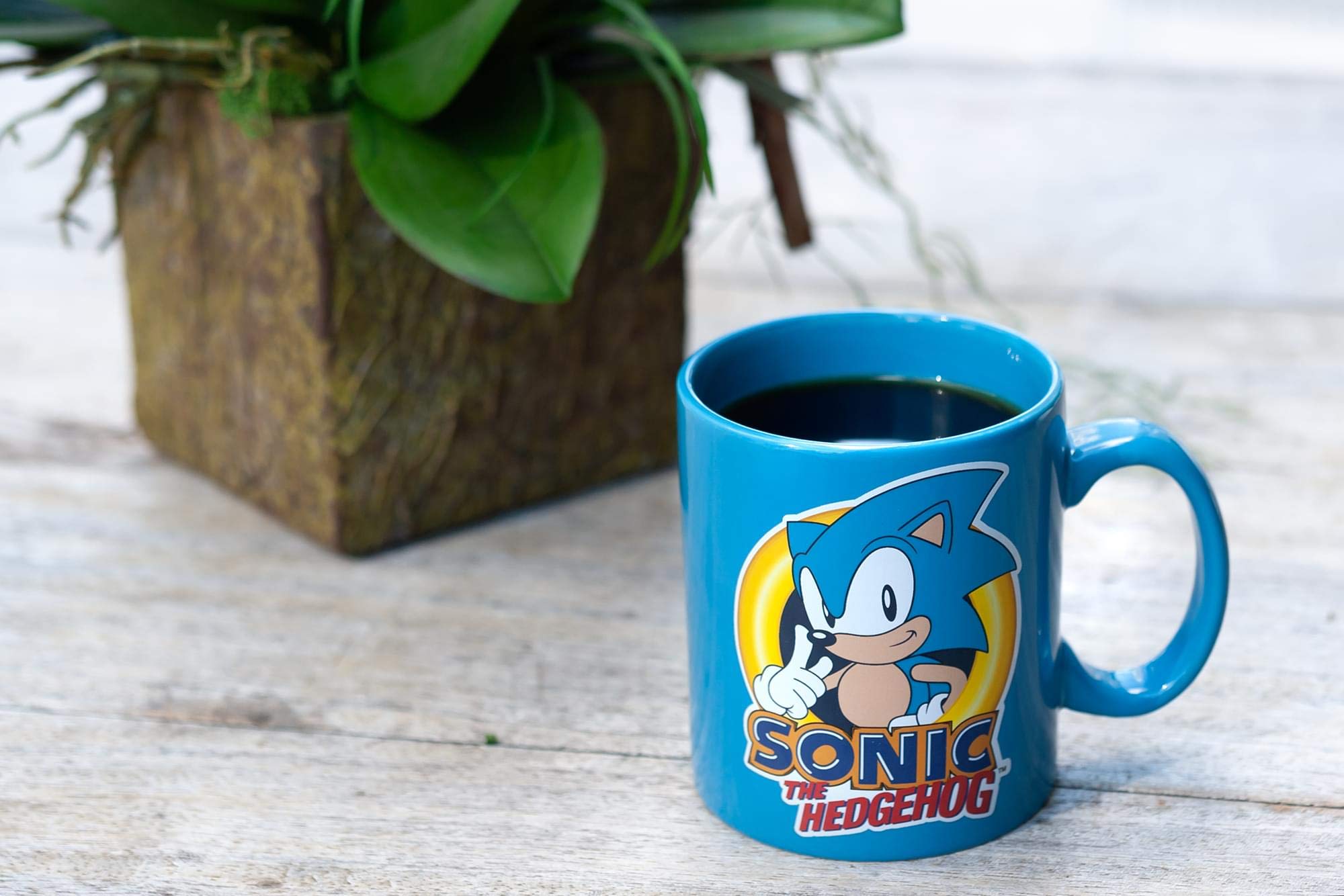 Sonic The Hedgehog Blue 16oz Ceramic Coffee Mug - Gift for Gamers & Collectors - Perfect for Home, Office, or Gaming Room Use