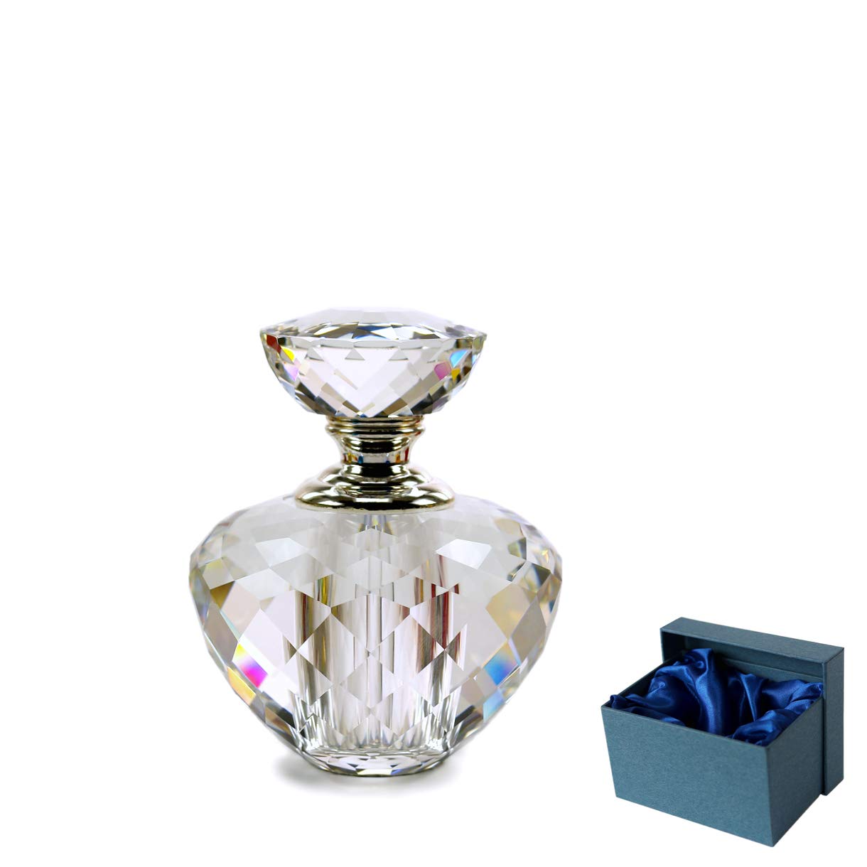 KECHU 12ml Refillable Crystal Clear Glass Perfume Bottle - Empty Transparent Travel Container for Essential Oils, Fragrances & DIY Blends | Perfect for Purse, Gym Bag & Home Vanity Organizer