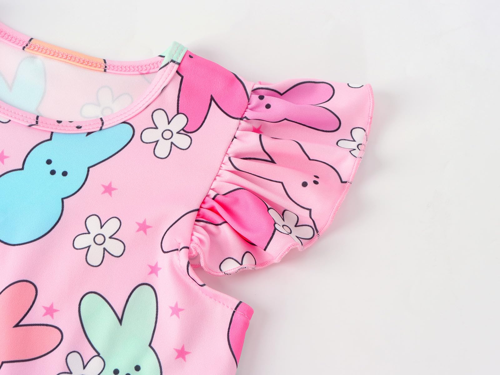 WonderBabe Girls' Easter Dresses - Toddler Flutter Sleeve Party Dresses for Spring, School & Special Occasions | Cute Casual Outfits for Kids | Perfect for Easter Celebrations, Birthday Parties & Family Gatherings